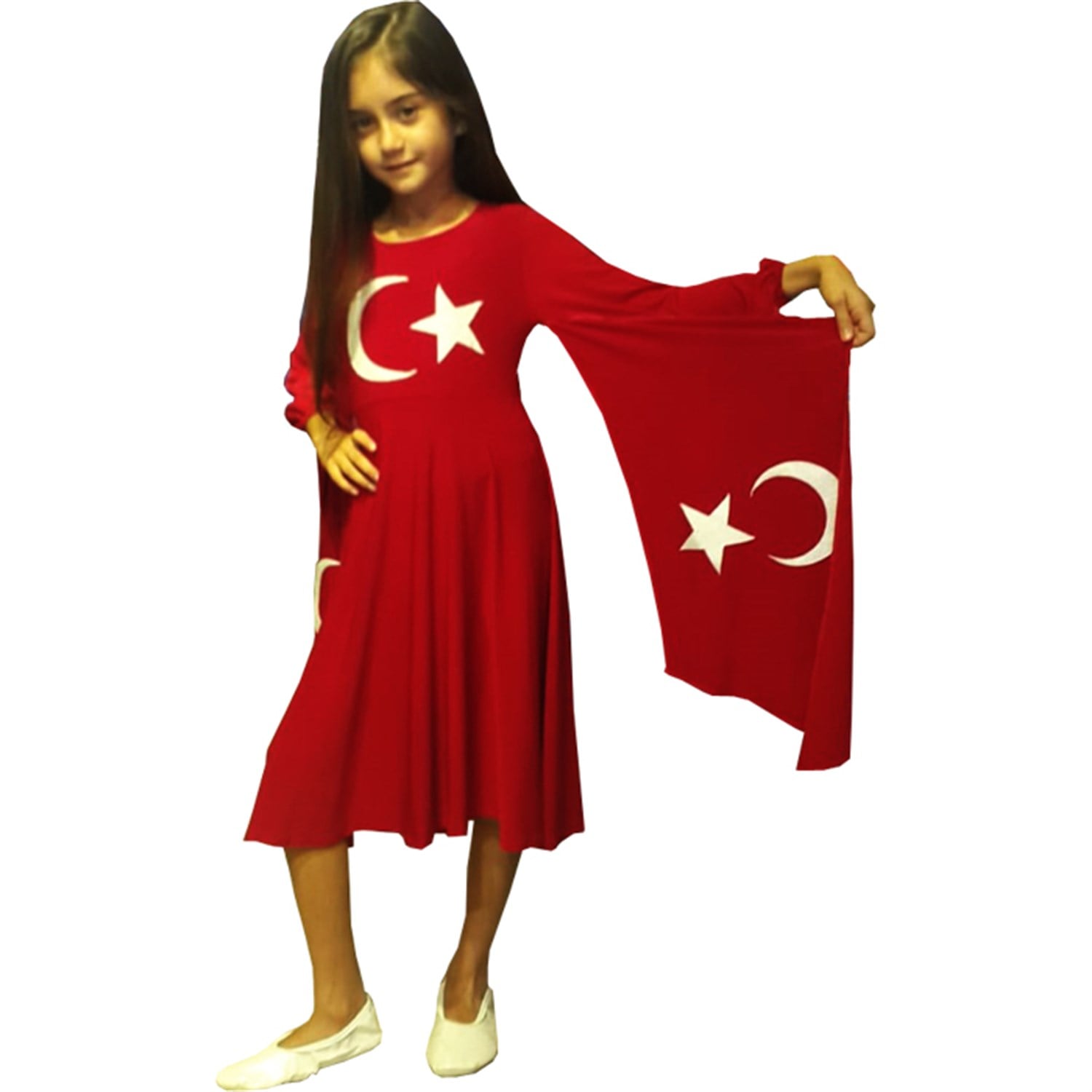 Türk Bayrağı Kostümü Kız Çocuk Bayrak KıyafetiÜlke Kostümleri