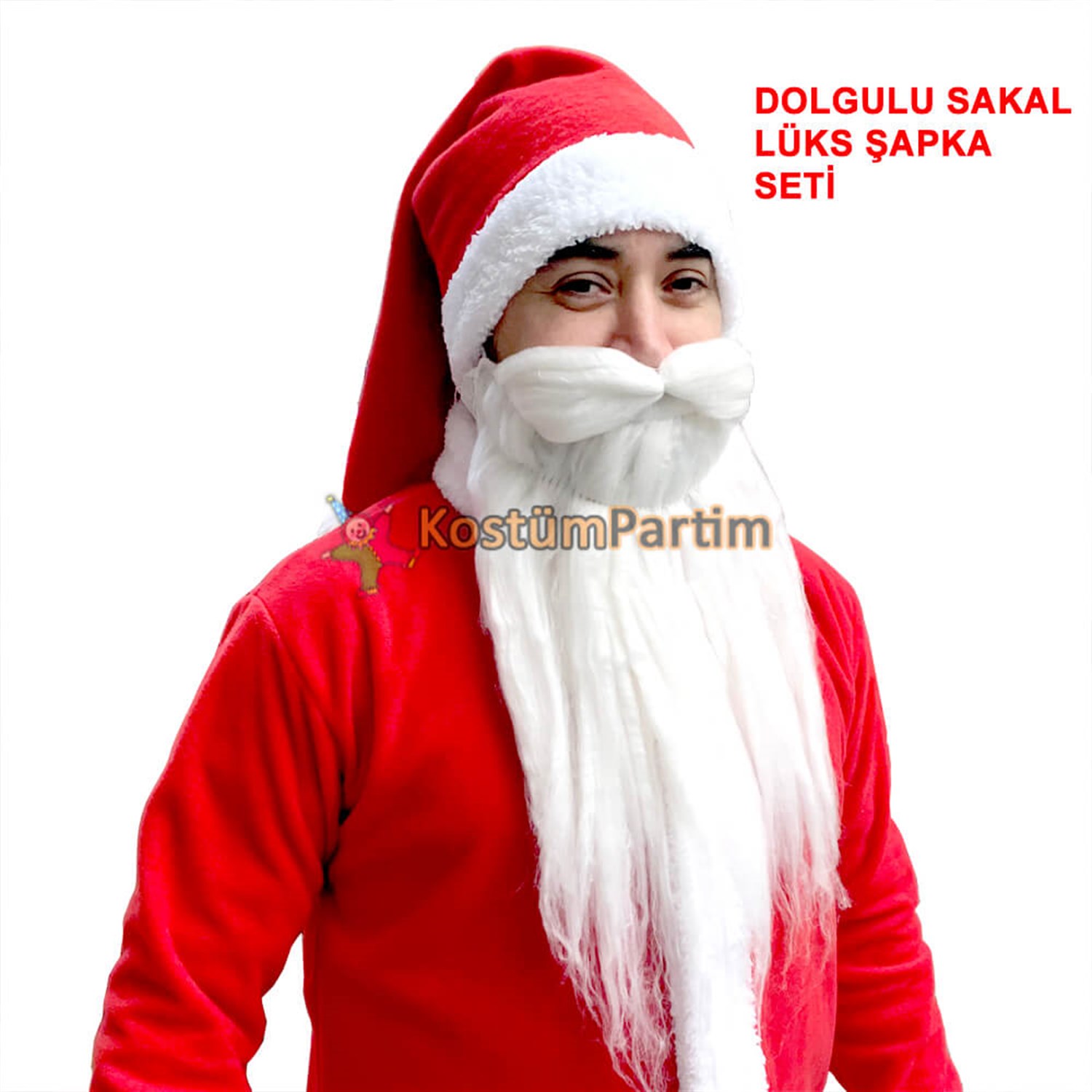 Uzun Noel Baba Sakalı ve Şapka SetiYılbaşı Partisi AksesuarlarıKostümPartim ★ Uzun Noel Baba Sakalı Dolgulu Bıyıklı / Yılbaşı Partisi Aksesuarları