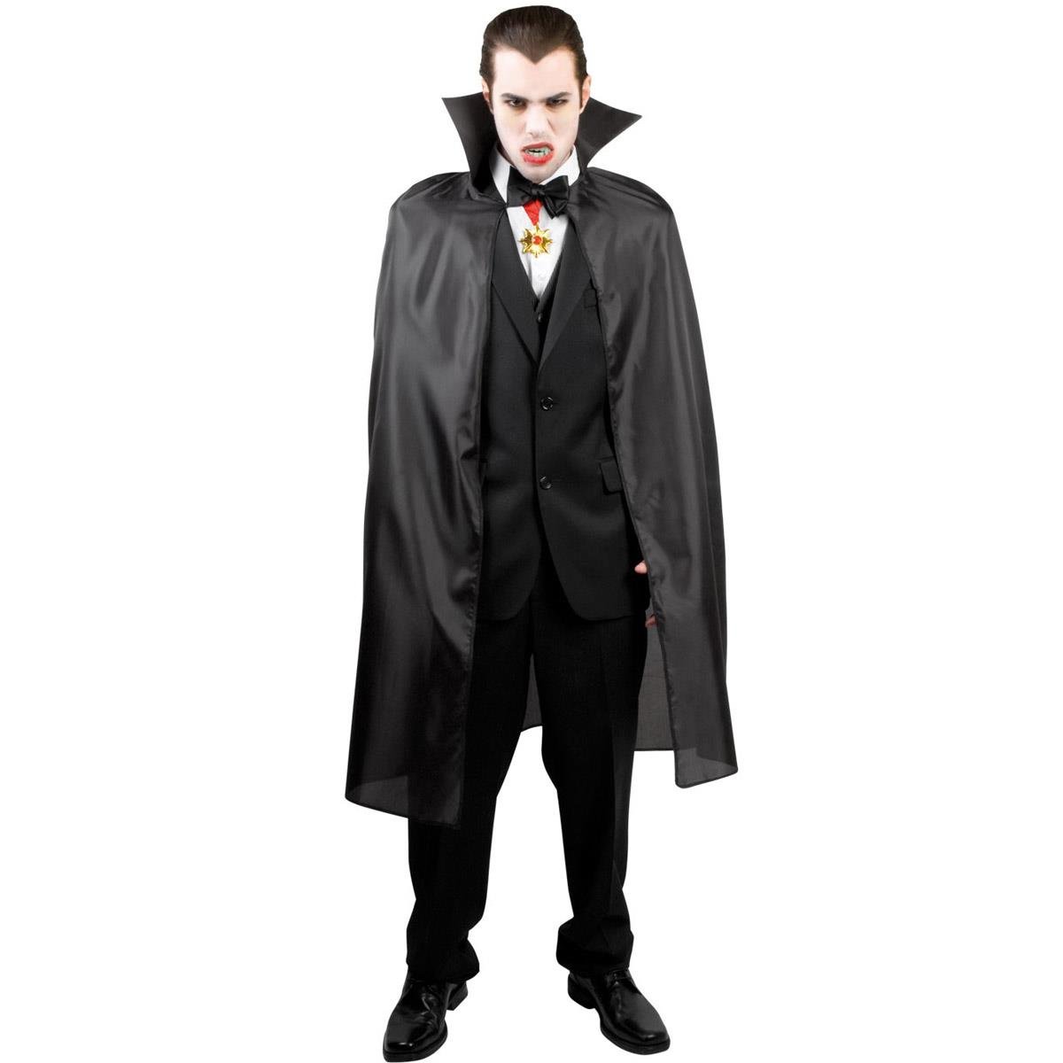 Vampir Pelerini Yetişkin Siyah Saten 100cm Yakalı Pelerinler Vampir Pelerini Yetişkin Siyah Saten 100cm Yakalı - KostümPartim®