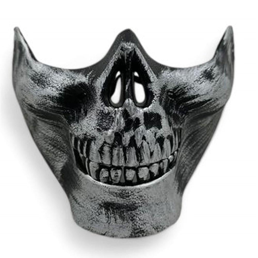 Yarım Yüz İskelet Ağız Maskesi Gümüş Maskeler KostümPartim® Yarım Yüz İskelet Ağız Maskesi Gümüş - Korkutucu ve Şık Bir Aksesuar!