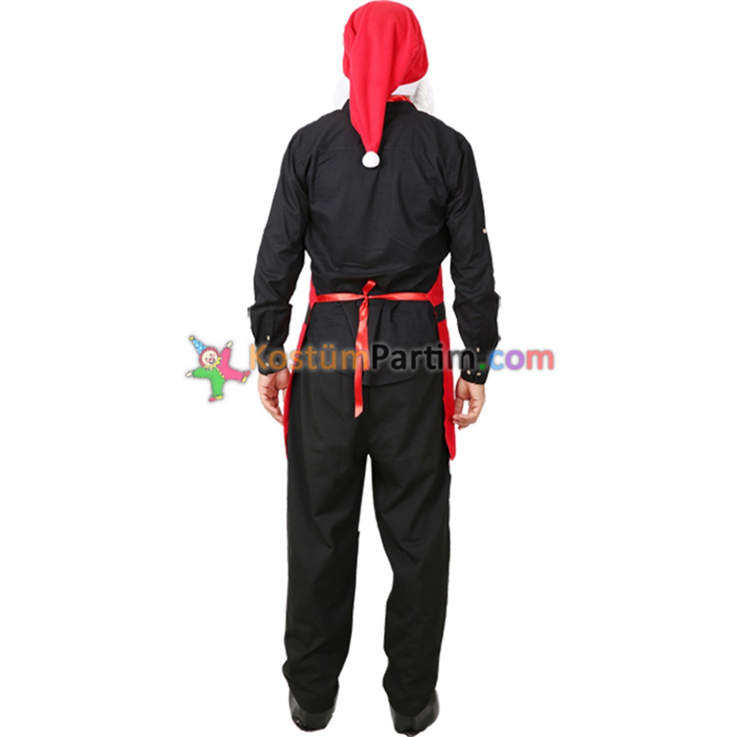 Yılbaşı Barmen Kostümü Erkek Önlük ve Şapka SetiNoel Baba Kostümleri