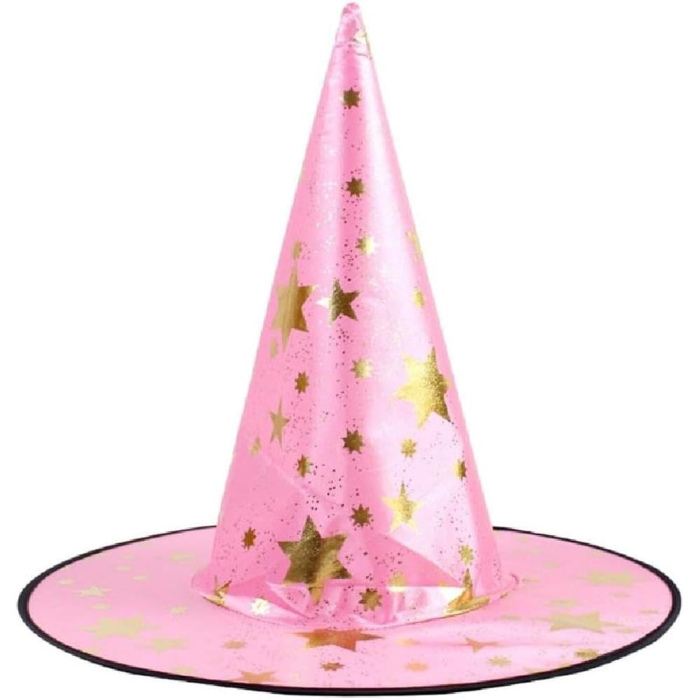 Yıldızlı baskılı Cadı Şapkası Pembe Şapkalar Yıldızlı Cadı Şapkası Pembe - KostümPartim®