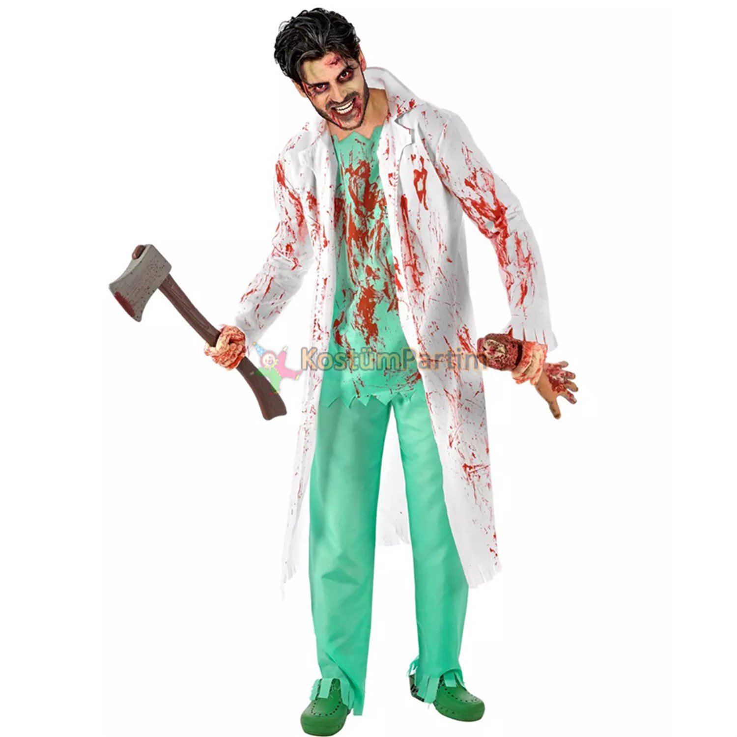 Zombi Doktor Önlüğü YetişkinErkek KostümleriKostümPartim ★ Zombi Doktor Önlüğü / Yetişkin Kostümleri