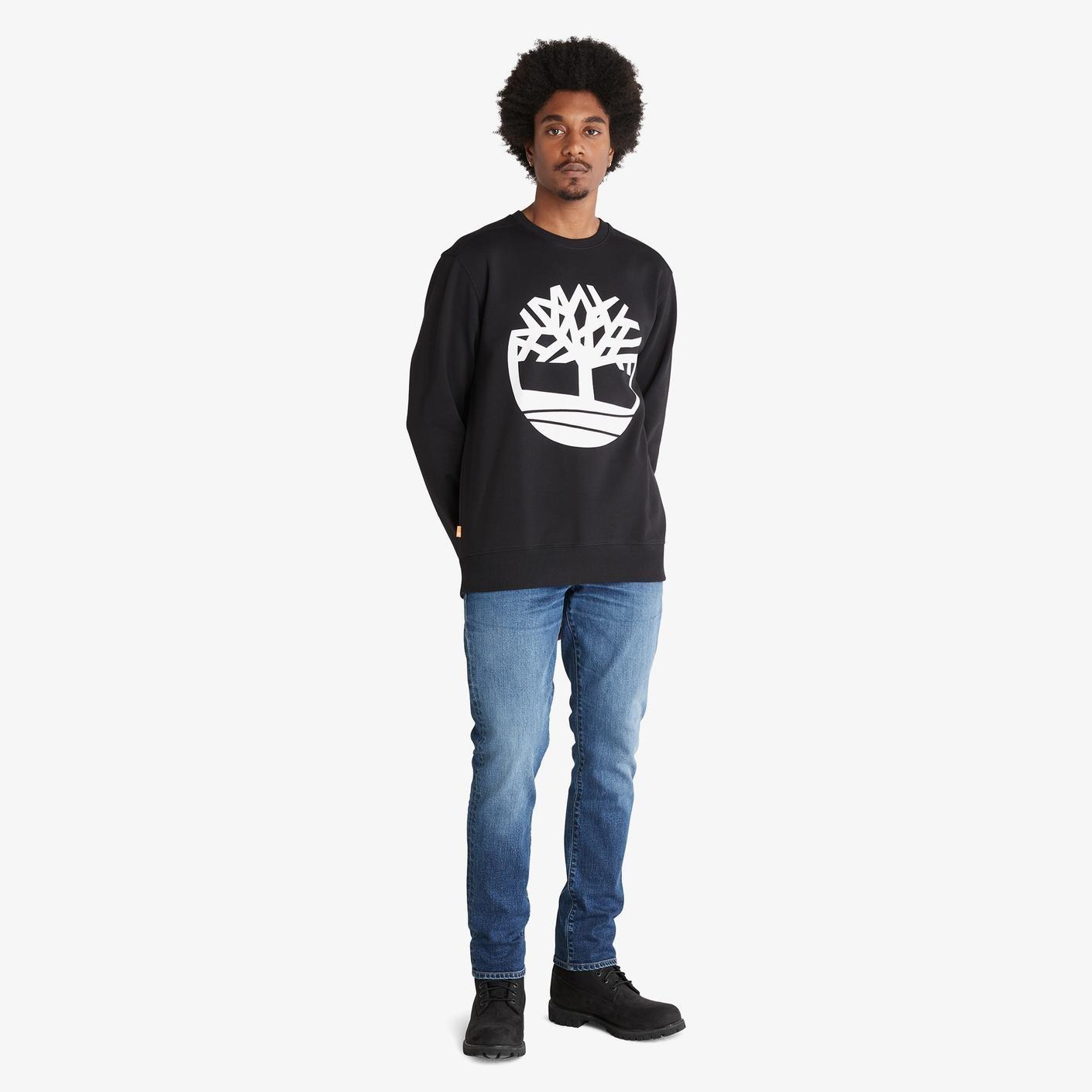 Timberland Core Logo Crew Erkek Sweatshirt Siyah