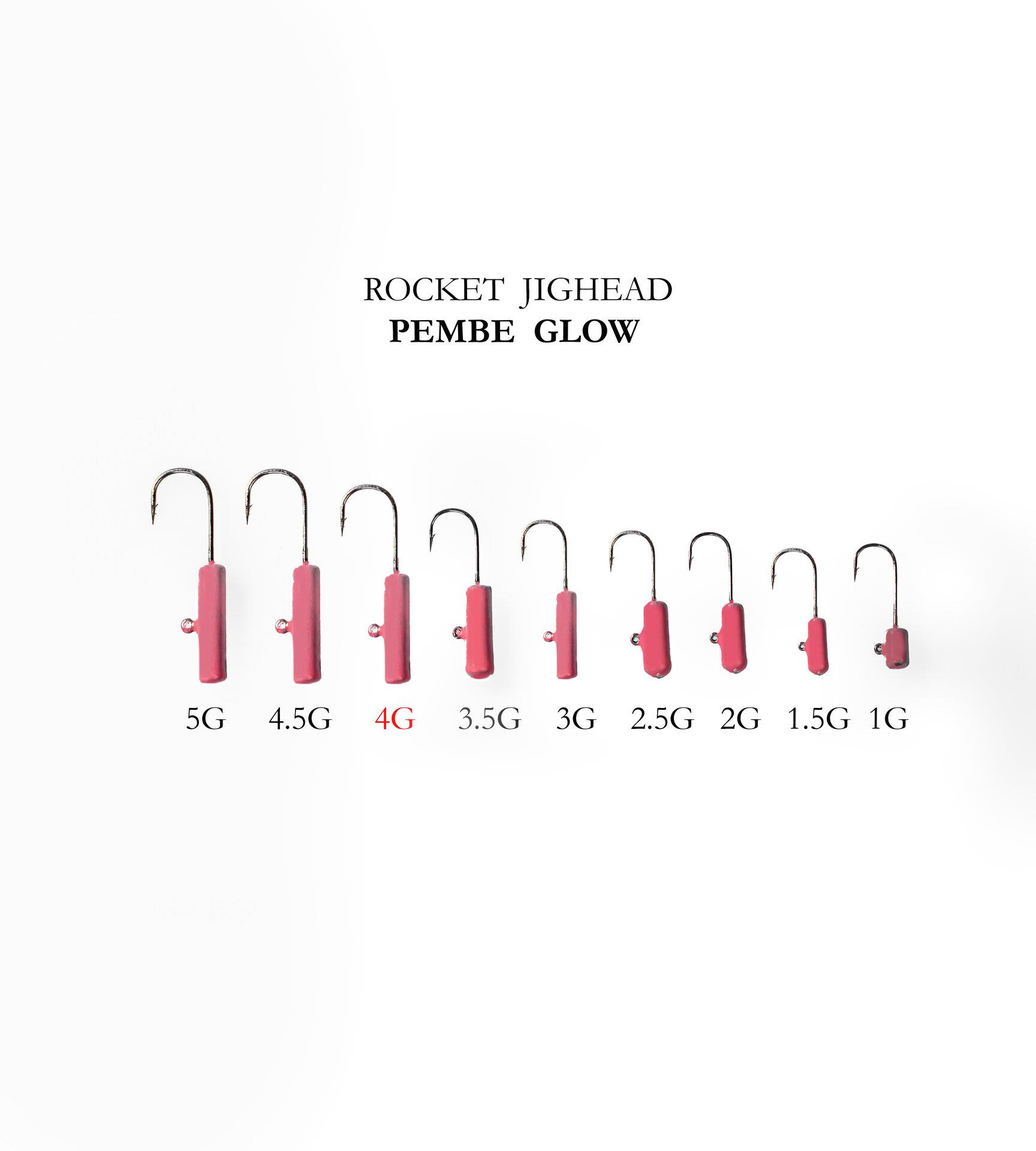 Alesta Rocket Jighead Pembe Glow 4P