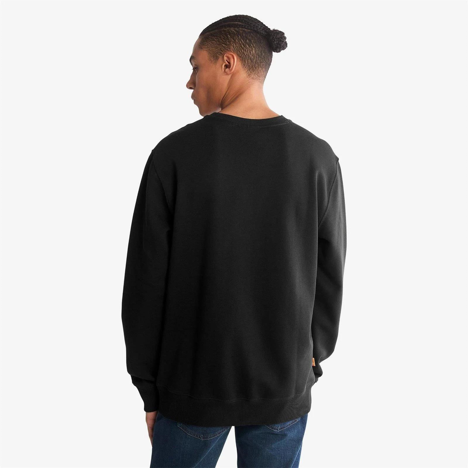 Timberland Small Logo Print Crew Neck Erkek Sweatshirt Siyah