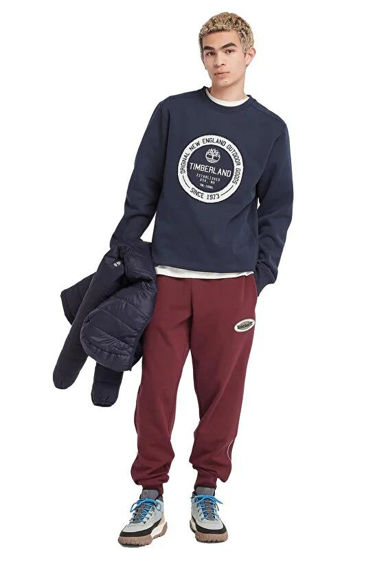 Timberland Elevated Brand Carrier Crew Erkek Sweatshirt Lacivert