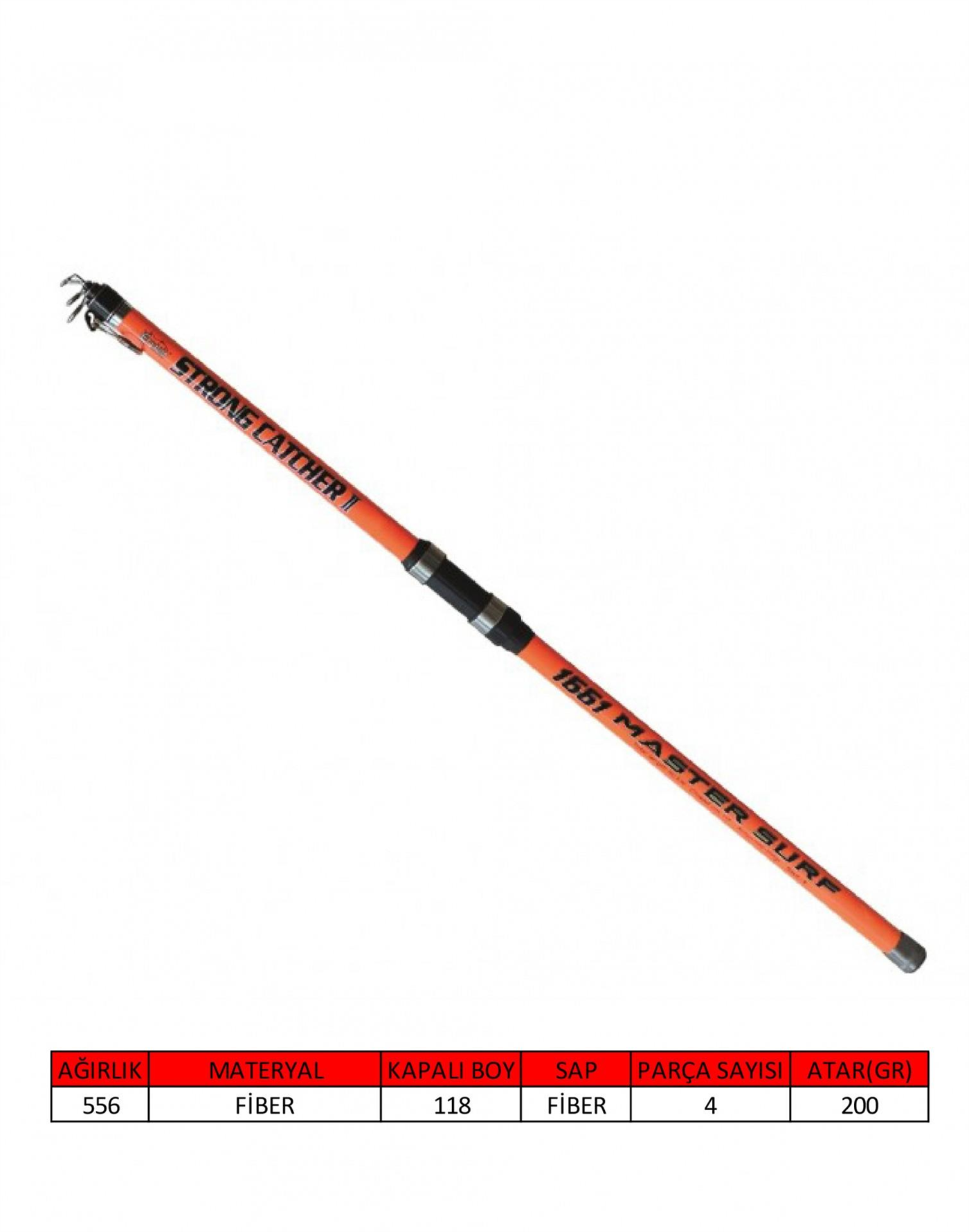 Captain 1661 Strong Catcher 390cm Tele Surf Kamış 100-200gr Atar