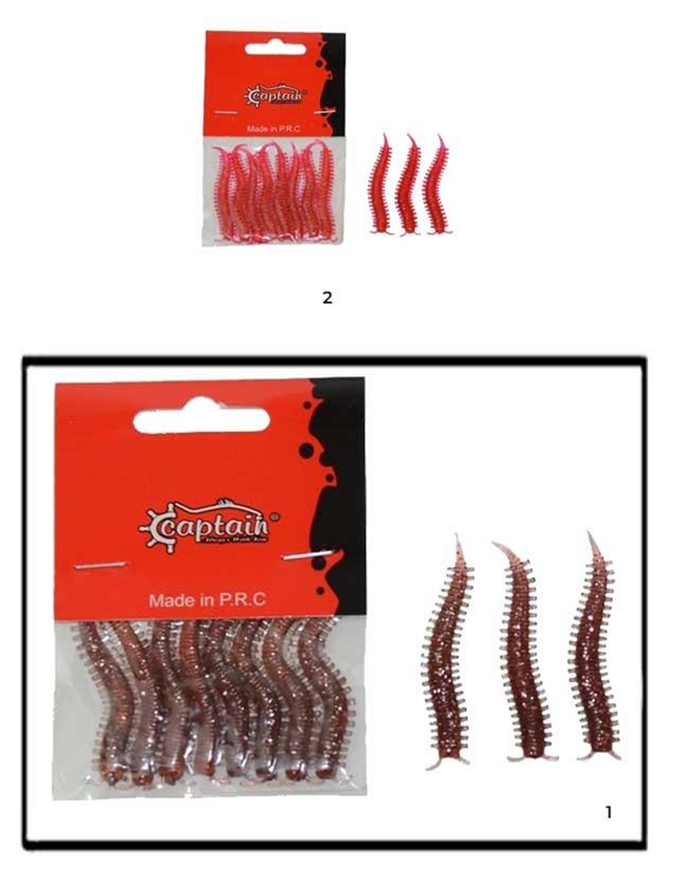Captain 3564 Ajibishi Silk Worm 5.5cm LRF Silikon Yem 8'li Set