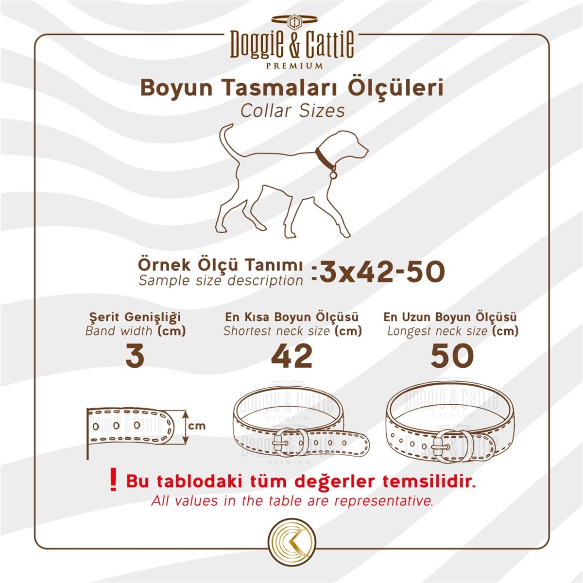 Doggie Yağlı Gerçek Deriden El Yapımı Köpek Boyun Tasması (3x42-50cm)