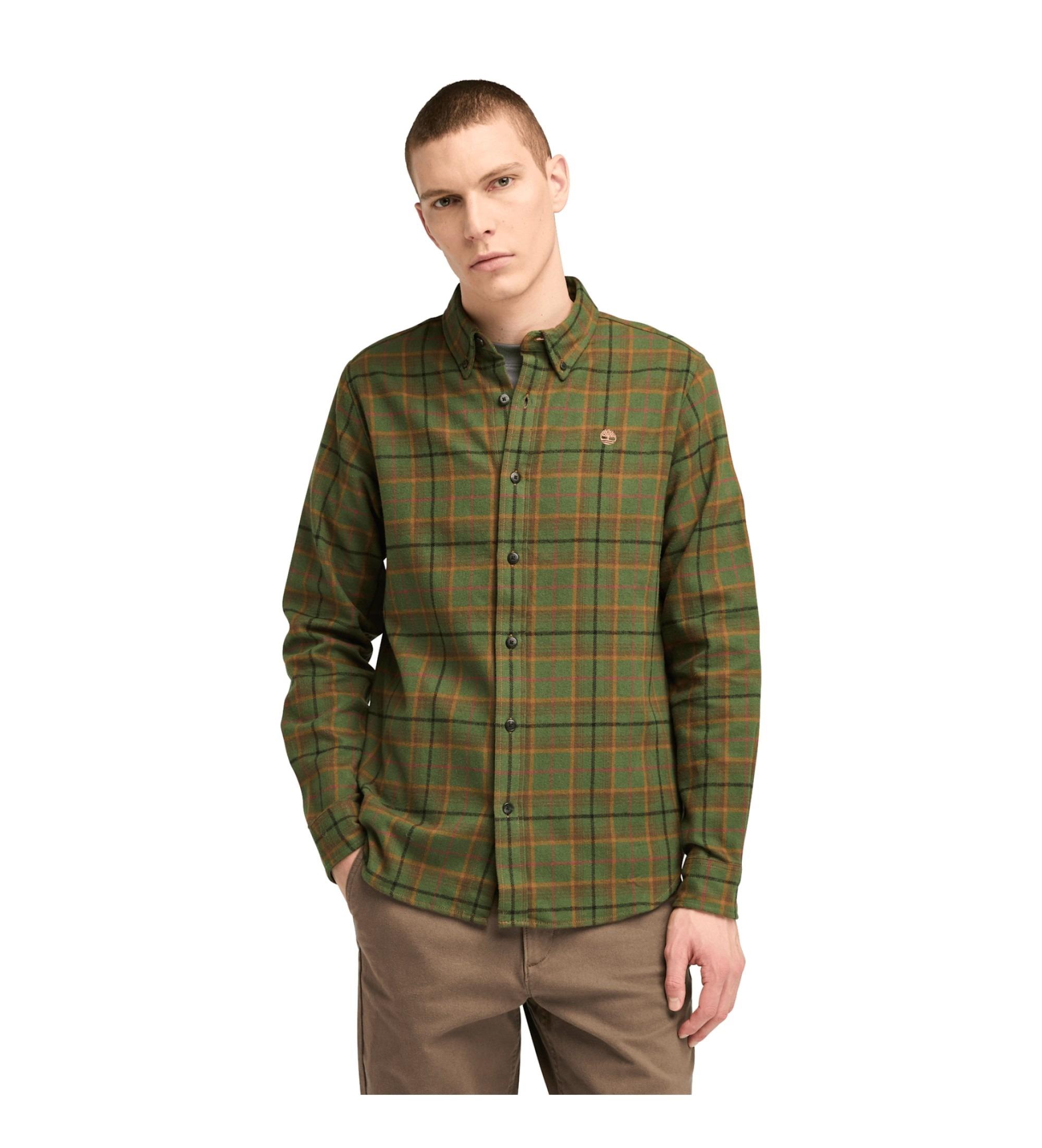 Timberland Midweight Flannel Check Erkek Gömlek Dark Wheat Boot