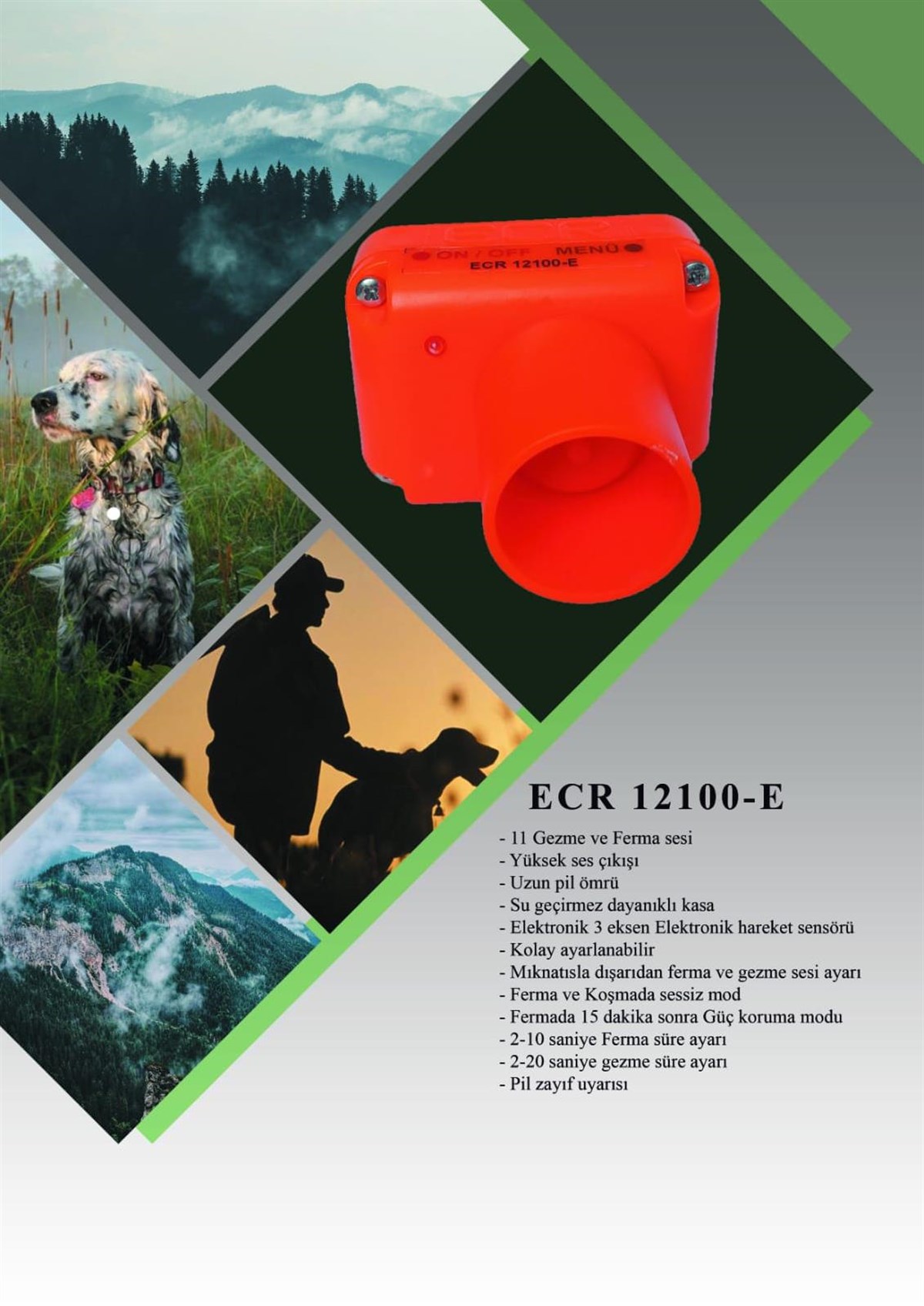 ECR 12100-E Yenilenmiş Beeper Ferma Tasma (Su Geçirmez Elektronik