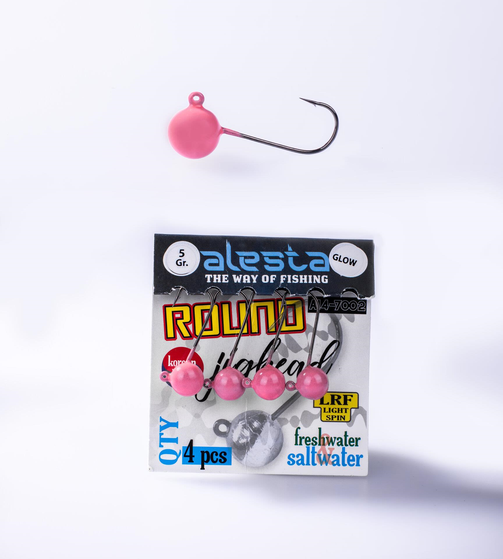 Alesta Round Jighead Pembe Glow 4P