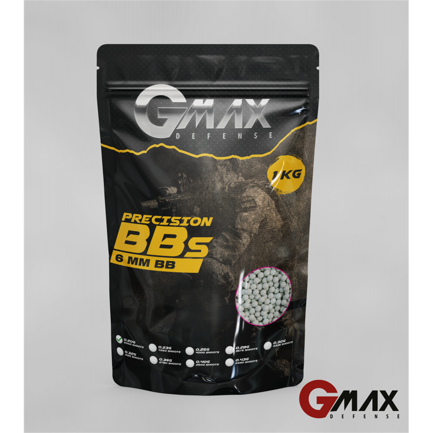 Gmax Airsoft 0.20g. 6mm Bb 1 Kg (5000 AD)
