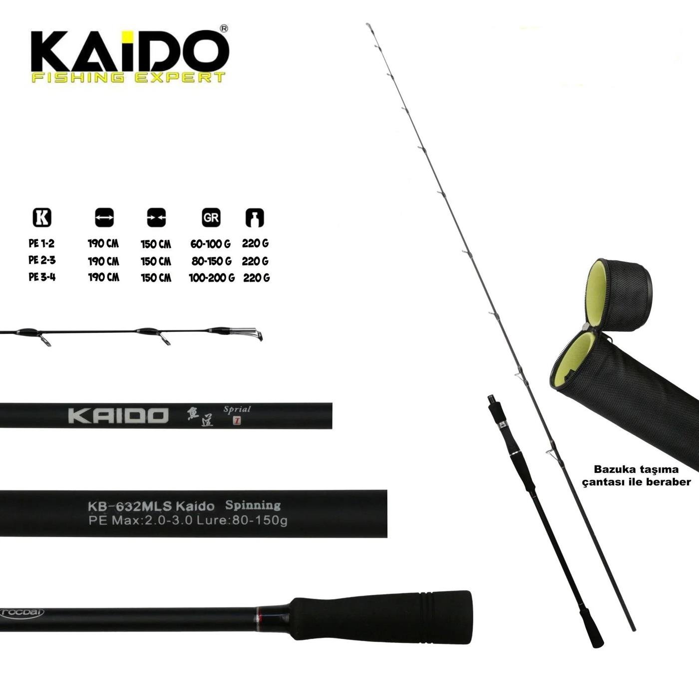 Kaido Slow Jig 190cm PE 2-3 Kamış Tetiksiz