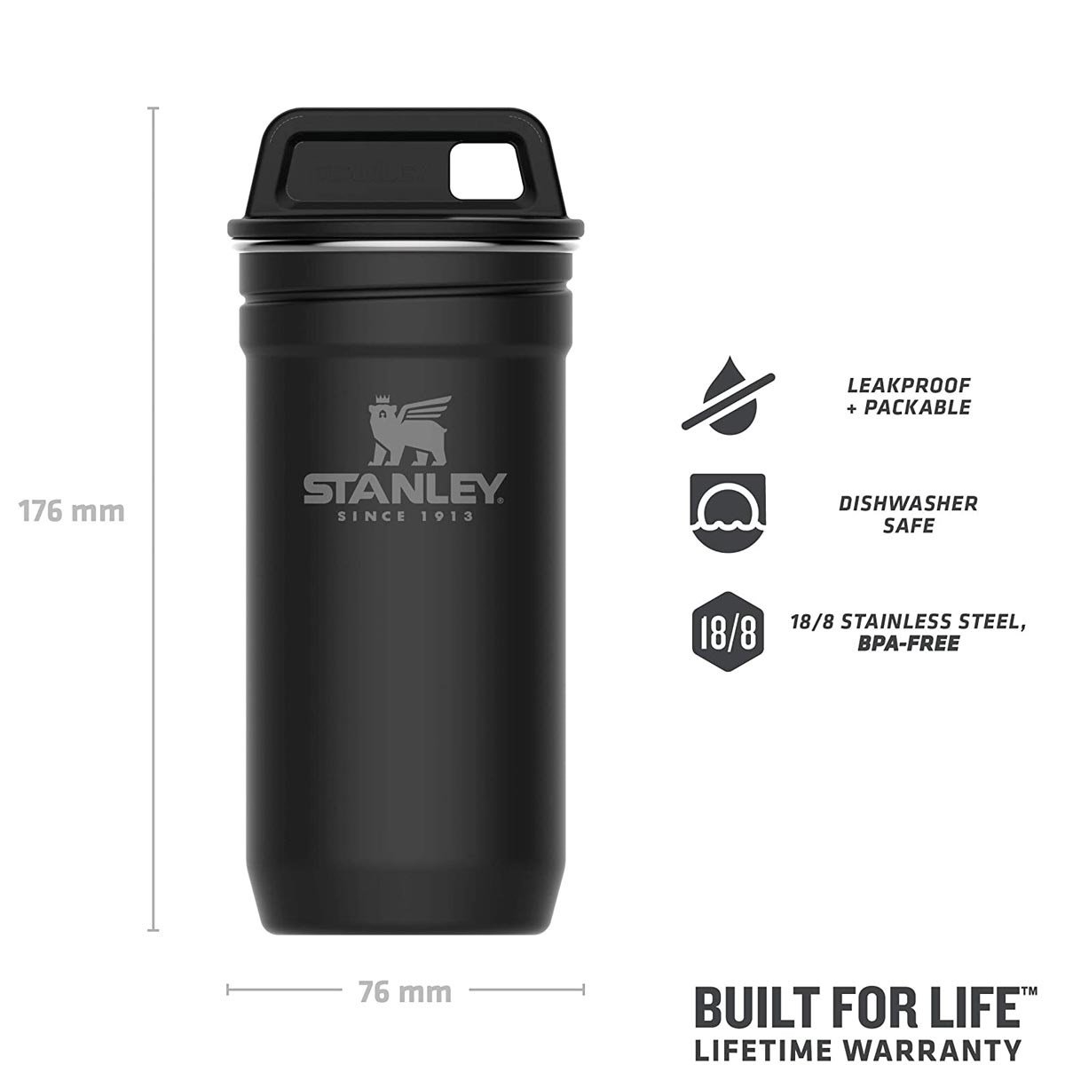 Stanley Adventure Çelik Shot Bardak ve Matara Seti Siyah