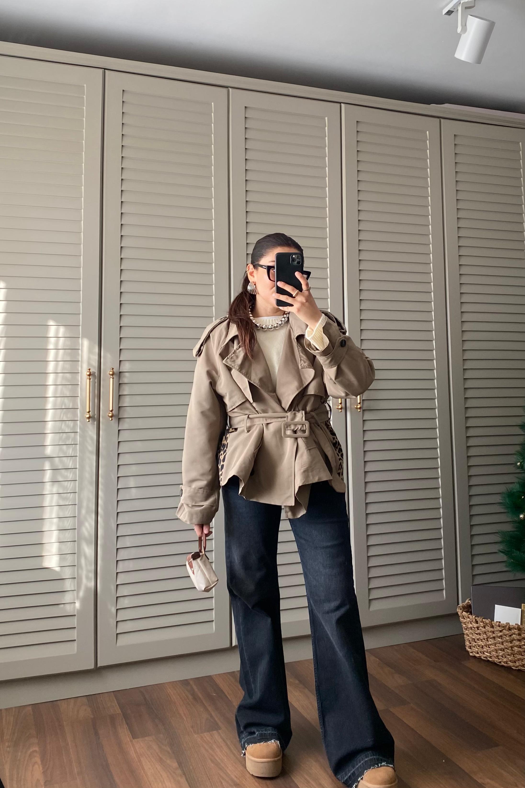 ARKASI LEOPAR KISA TRENÇKOT/20132