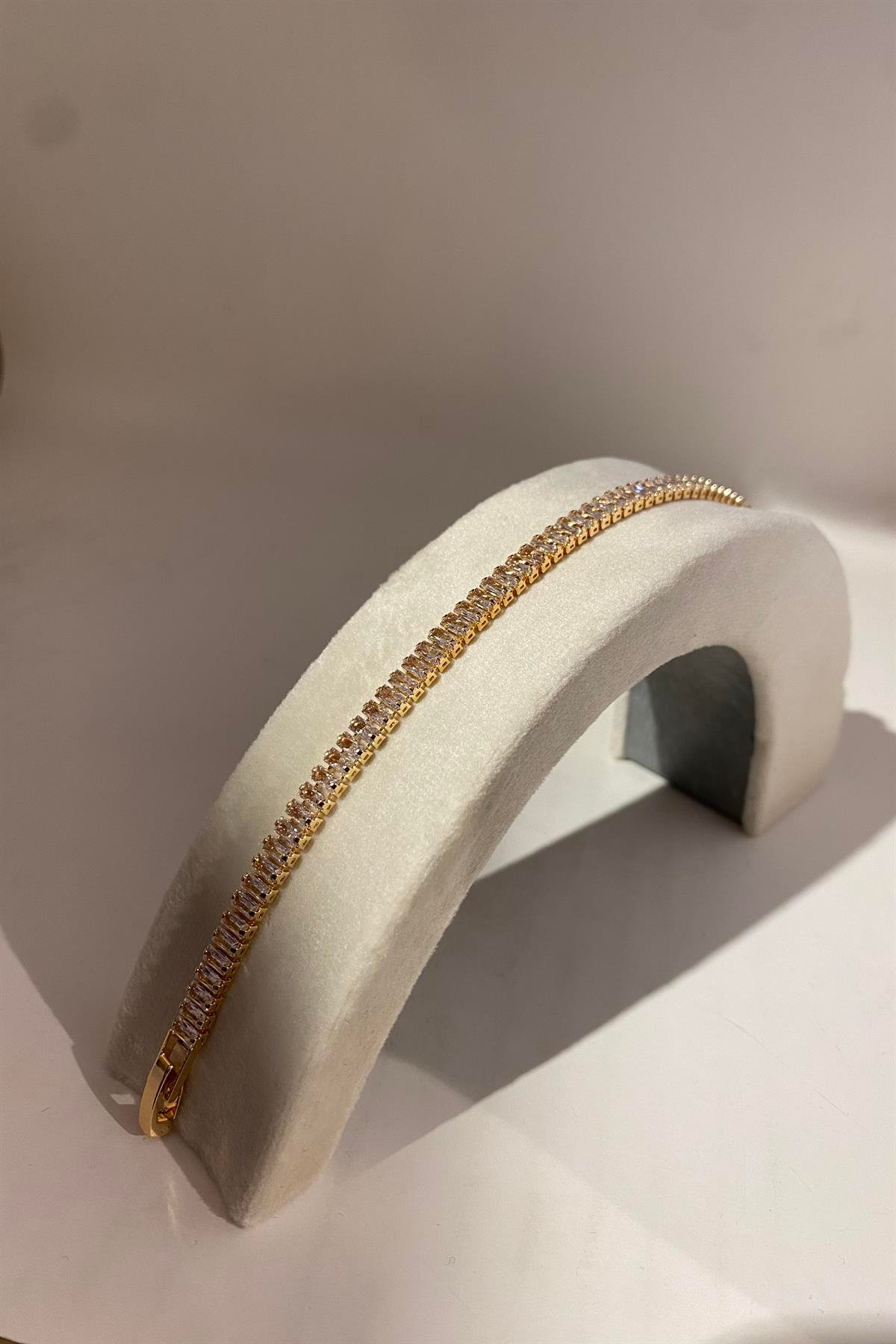 BAGET TAŞLI SU YOLU BİLEZİK 4mm