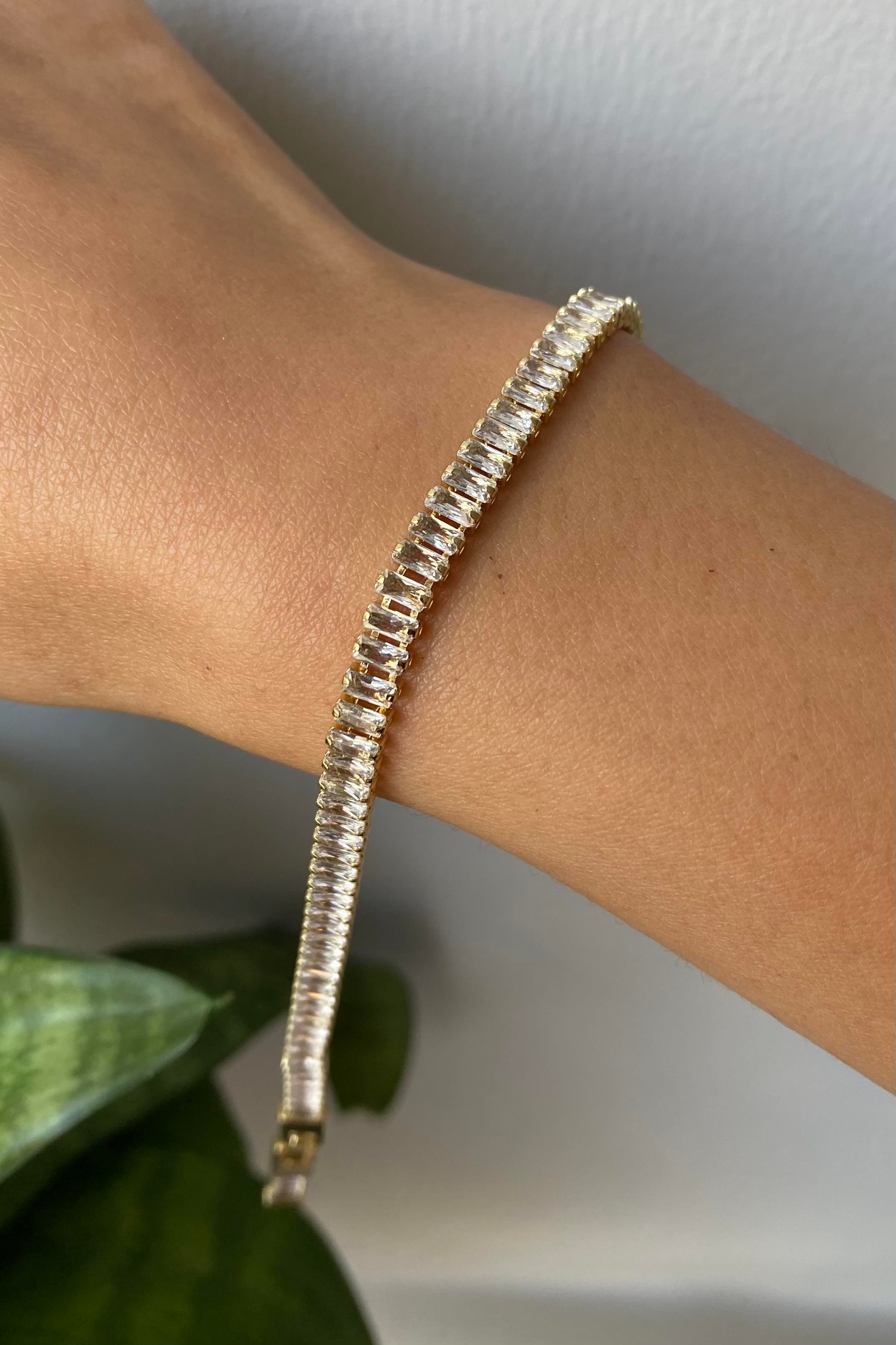 BAGET TAŞLI SU YOLU BİLEZİK 5MM