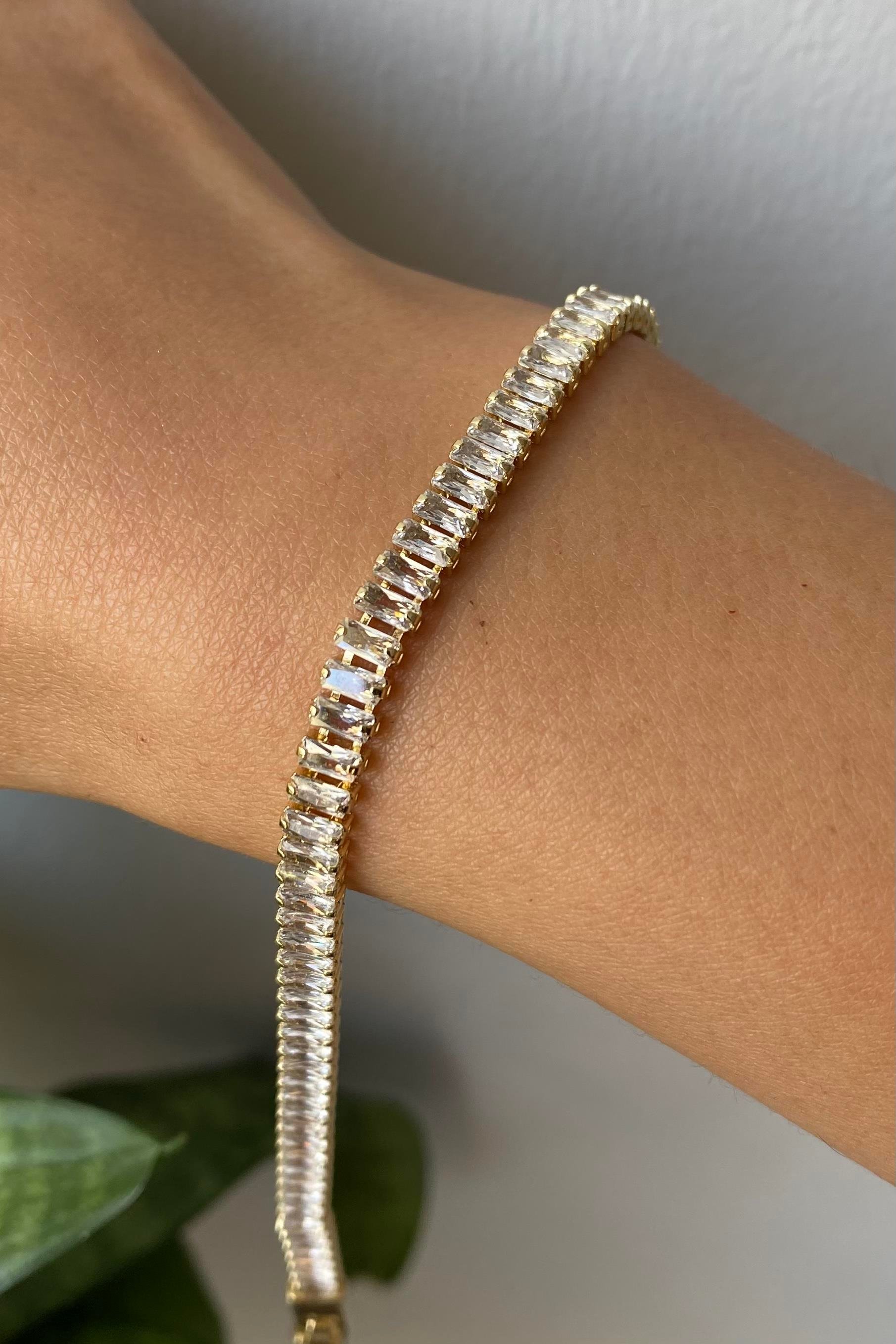 BAGET TAŞLI SU YOLU BİLEZİK 5MM