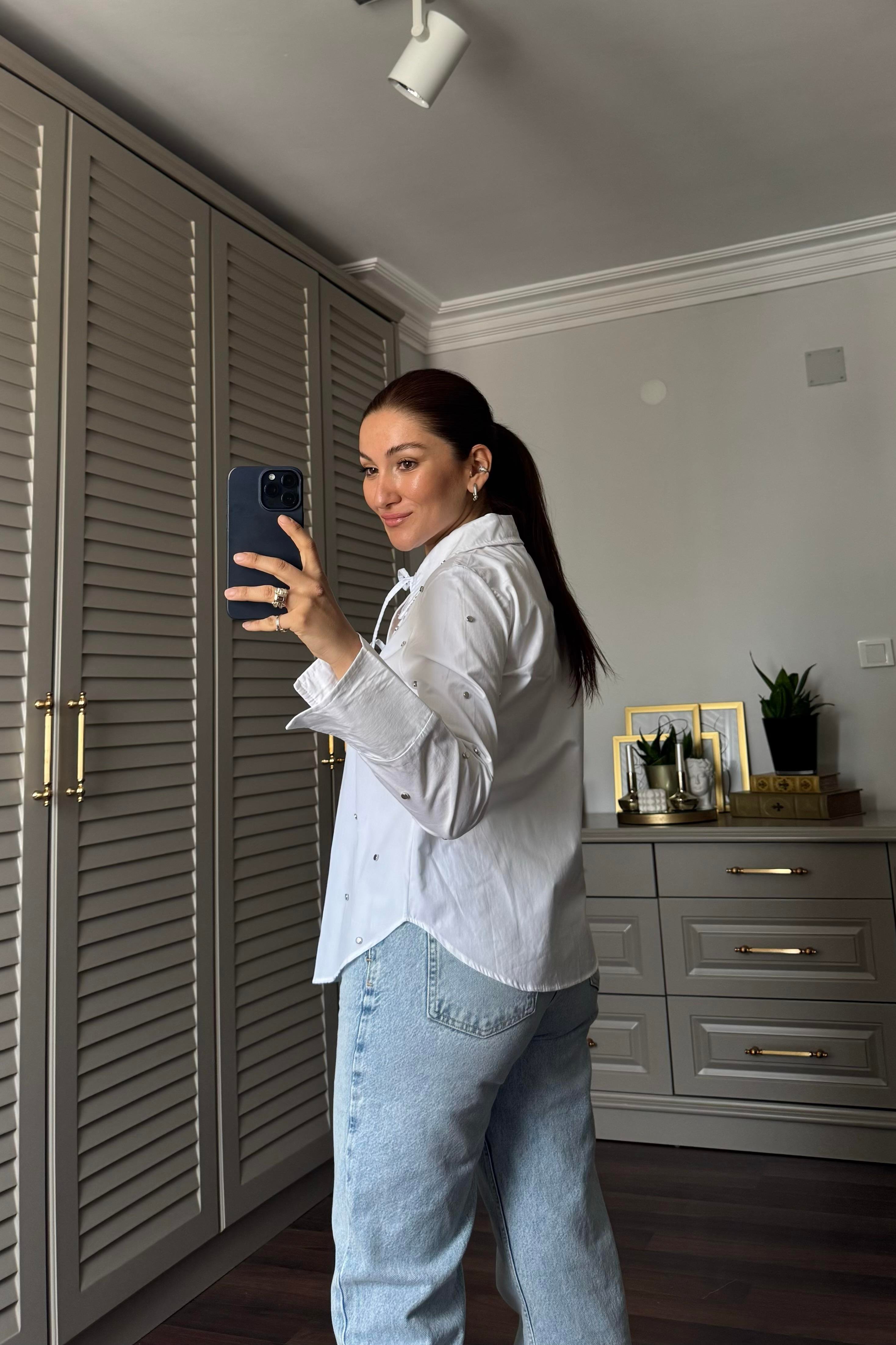 BAĞLAMALI DROP ÇAKIMI GÖMLEK/36007