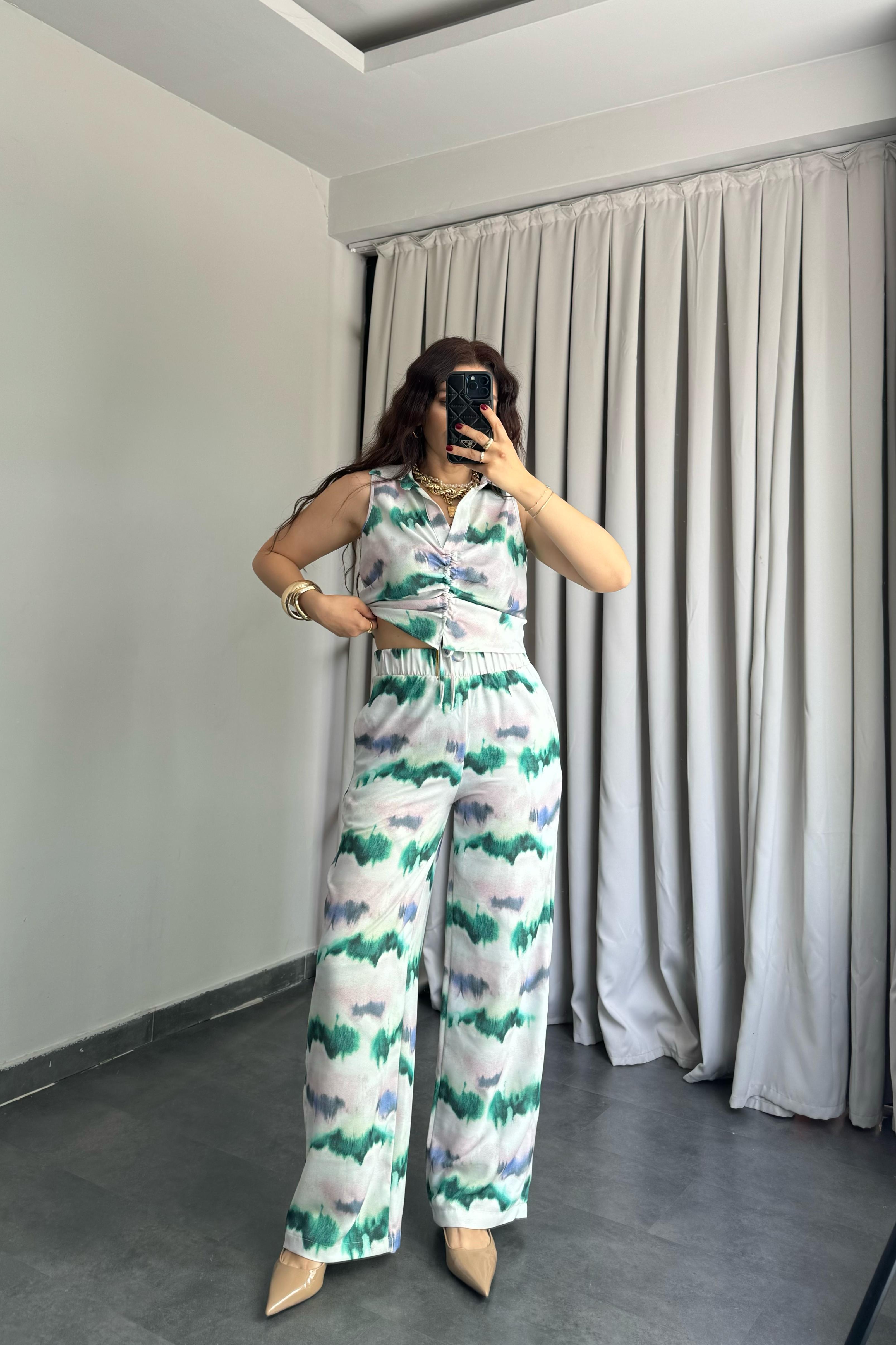 BATİK DESENLİ PALAZZO PANTOLON/2651