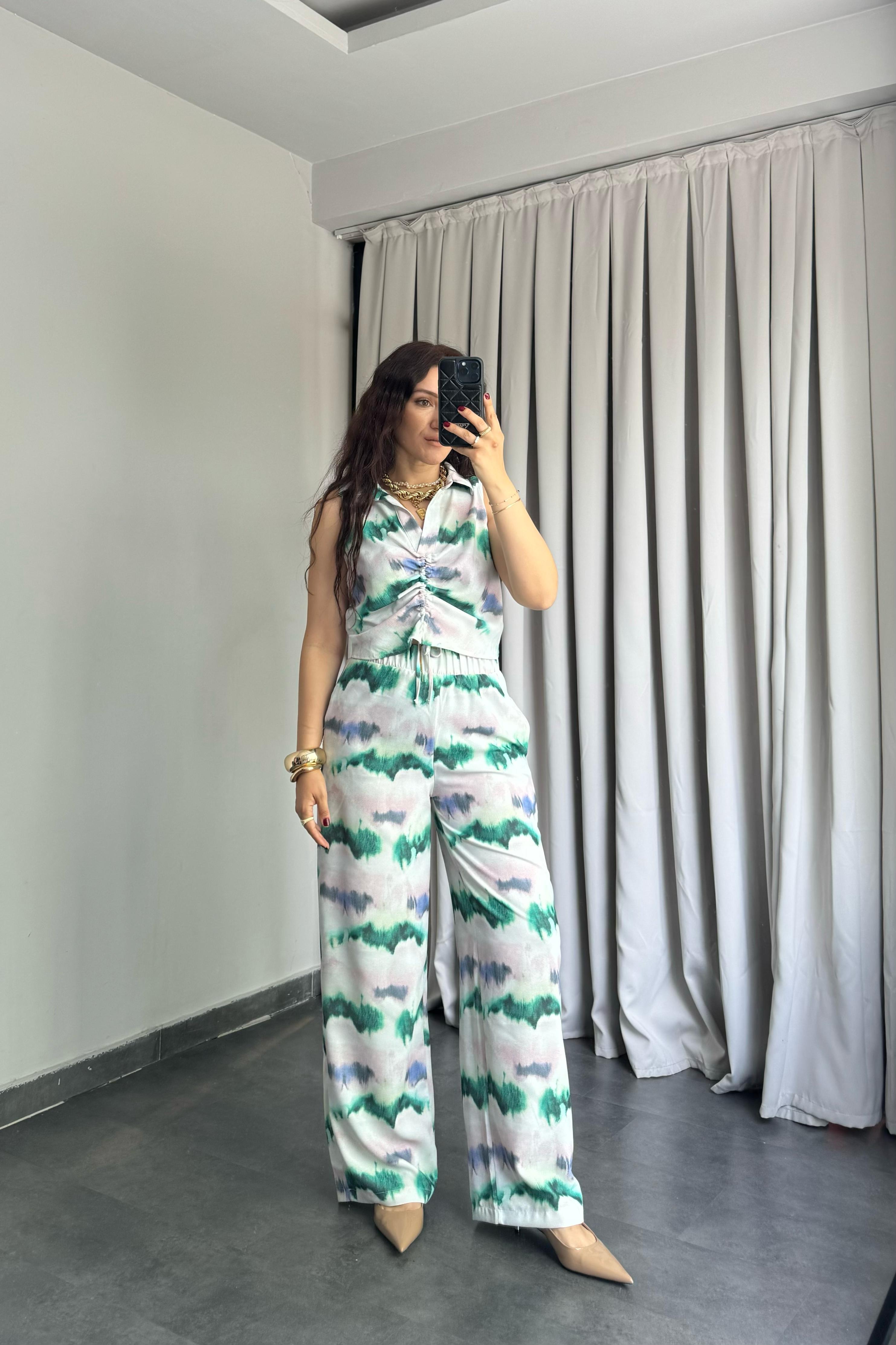 BATİK DESENLİ PALAZZO PANTOLON/2651