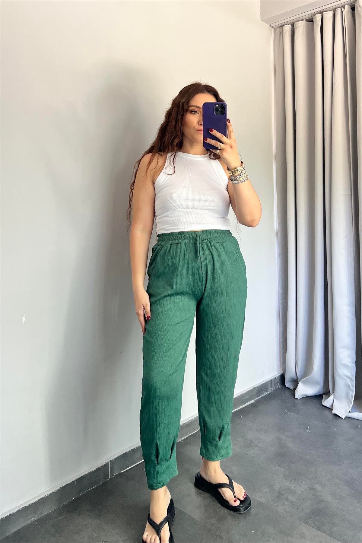 BELİ LASTİKLİ RAŞEL KUMAŞ PANTOLON