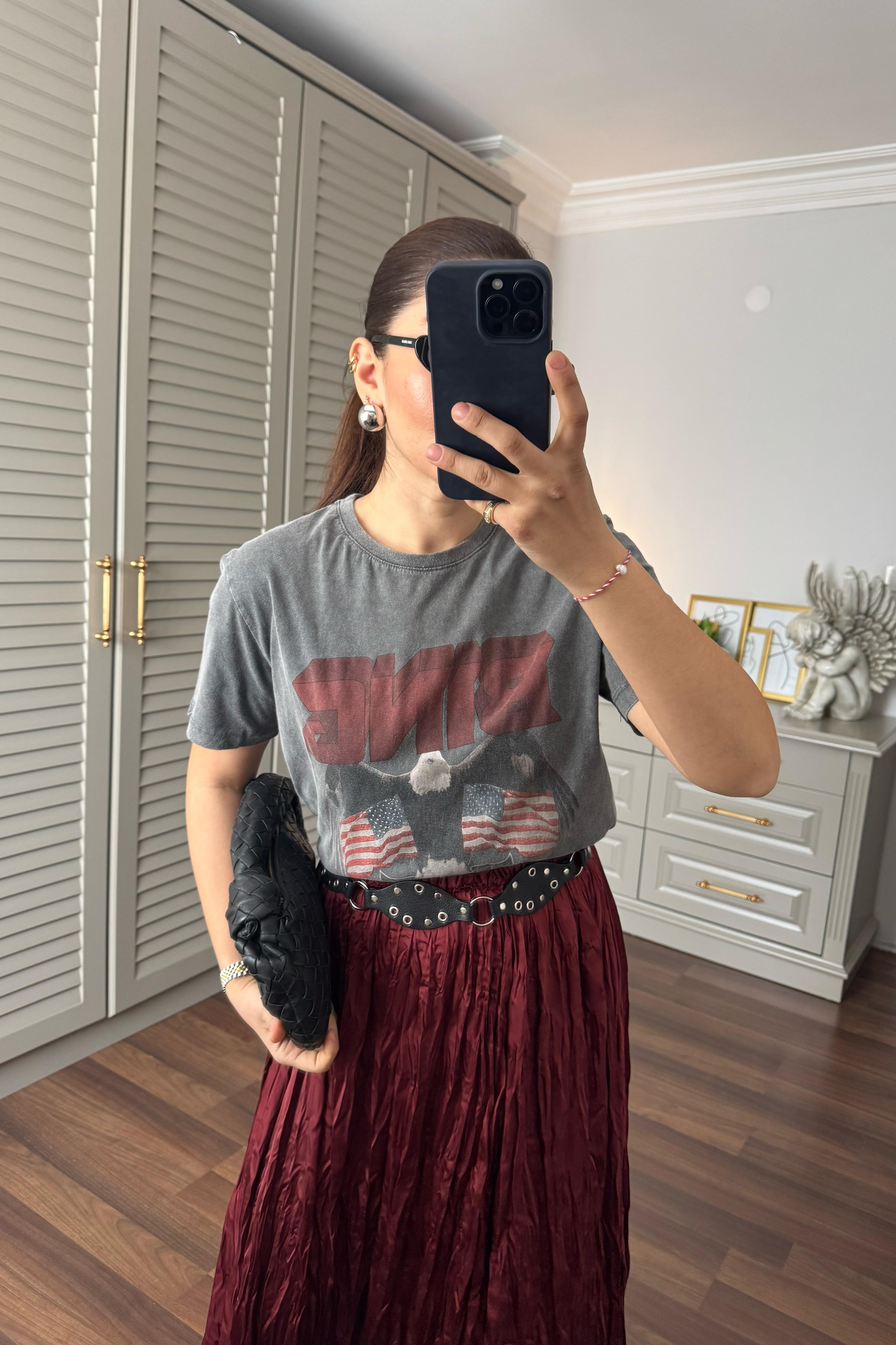 BING BASKILI YIKAMALI T-SHIRT/241039