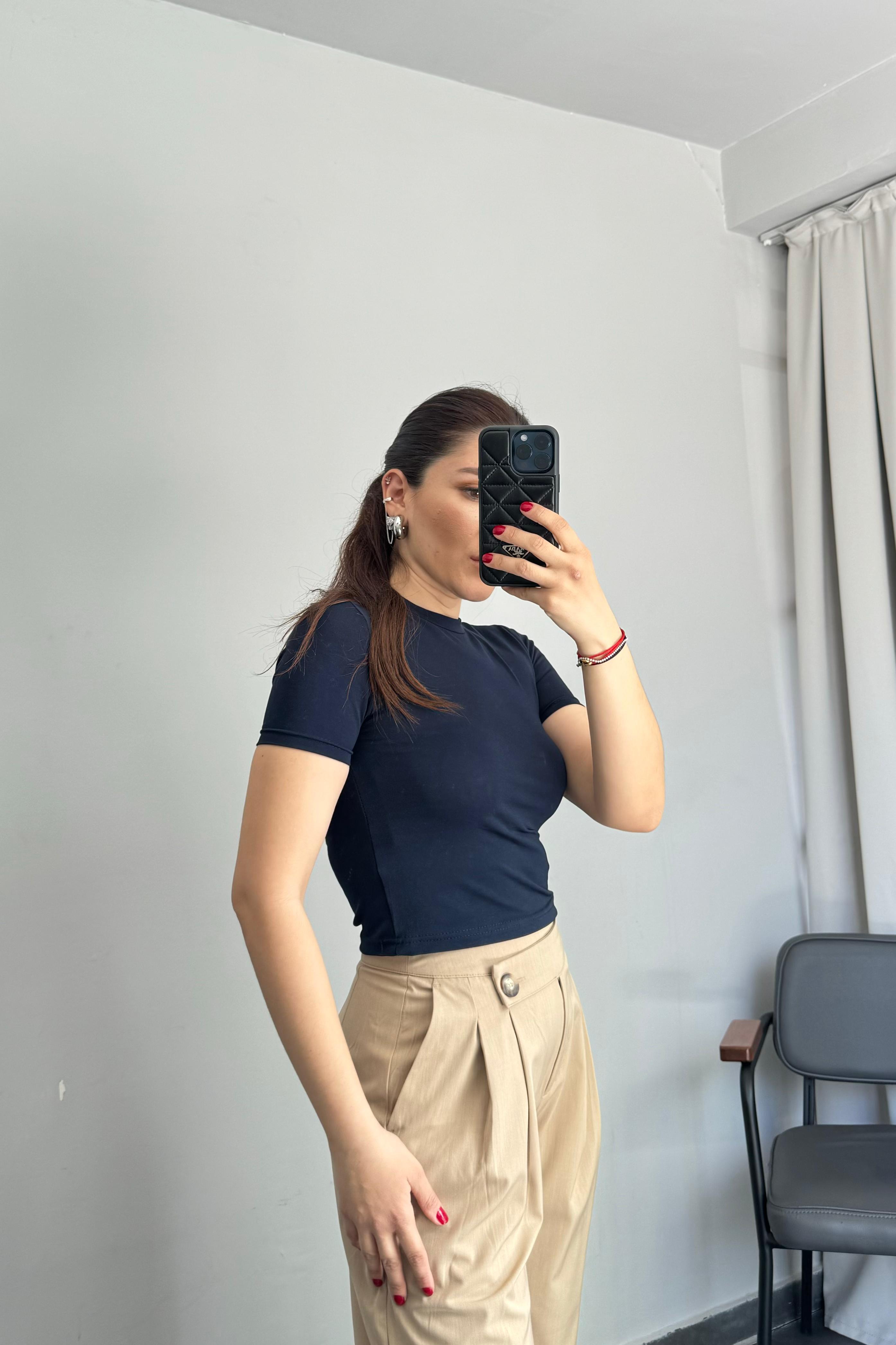 BİSİKLET YAKA BASIC CROP/1241