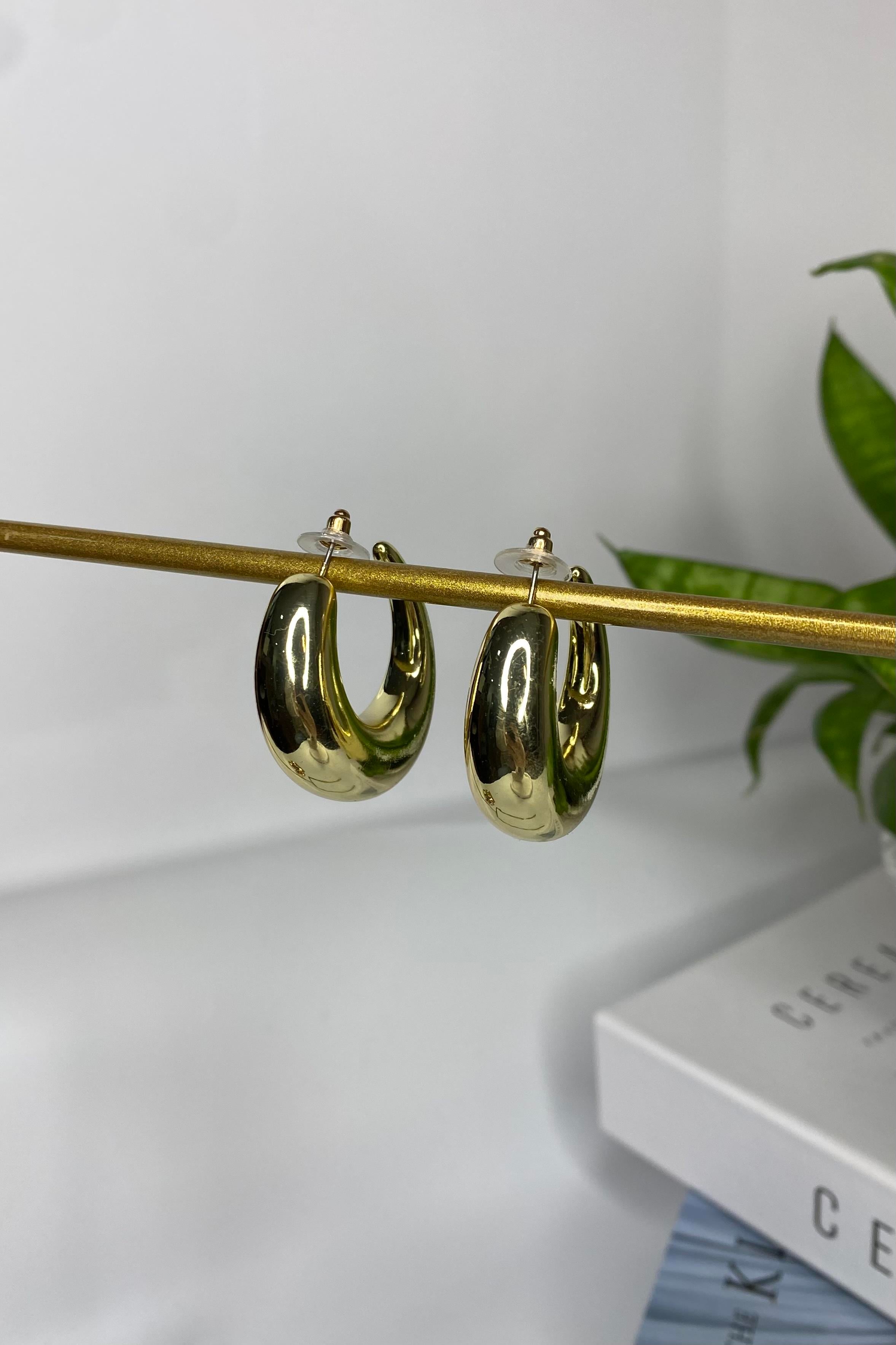 BOMBELİ HİLAL KÜPE 4cm