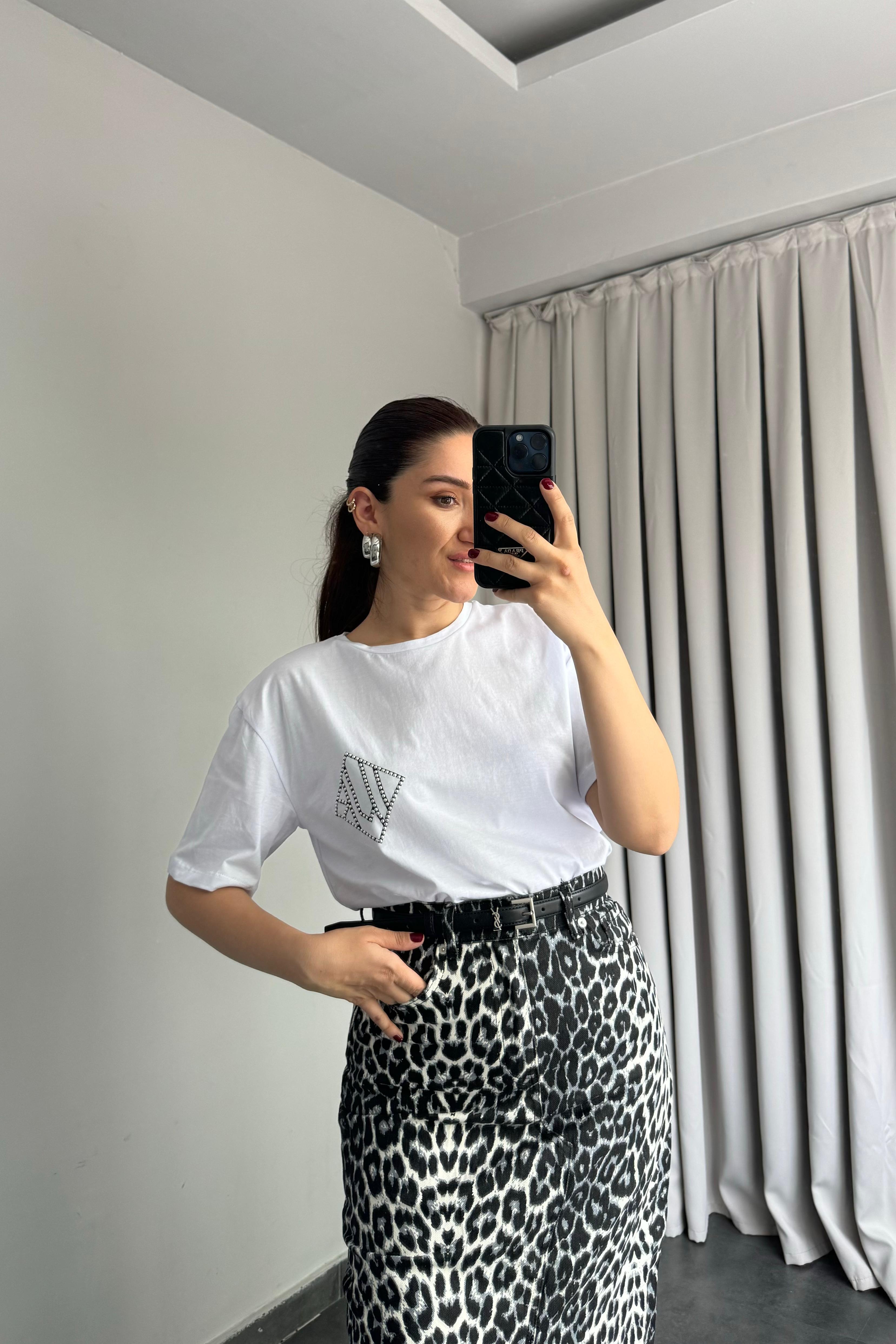 BONCUKLU MONOGRAM BASIC T-SHIRT