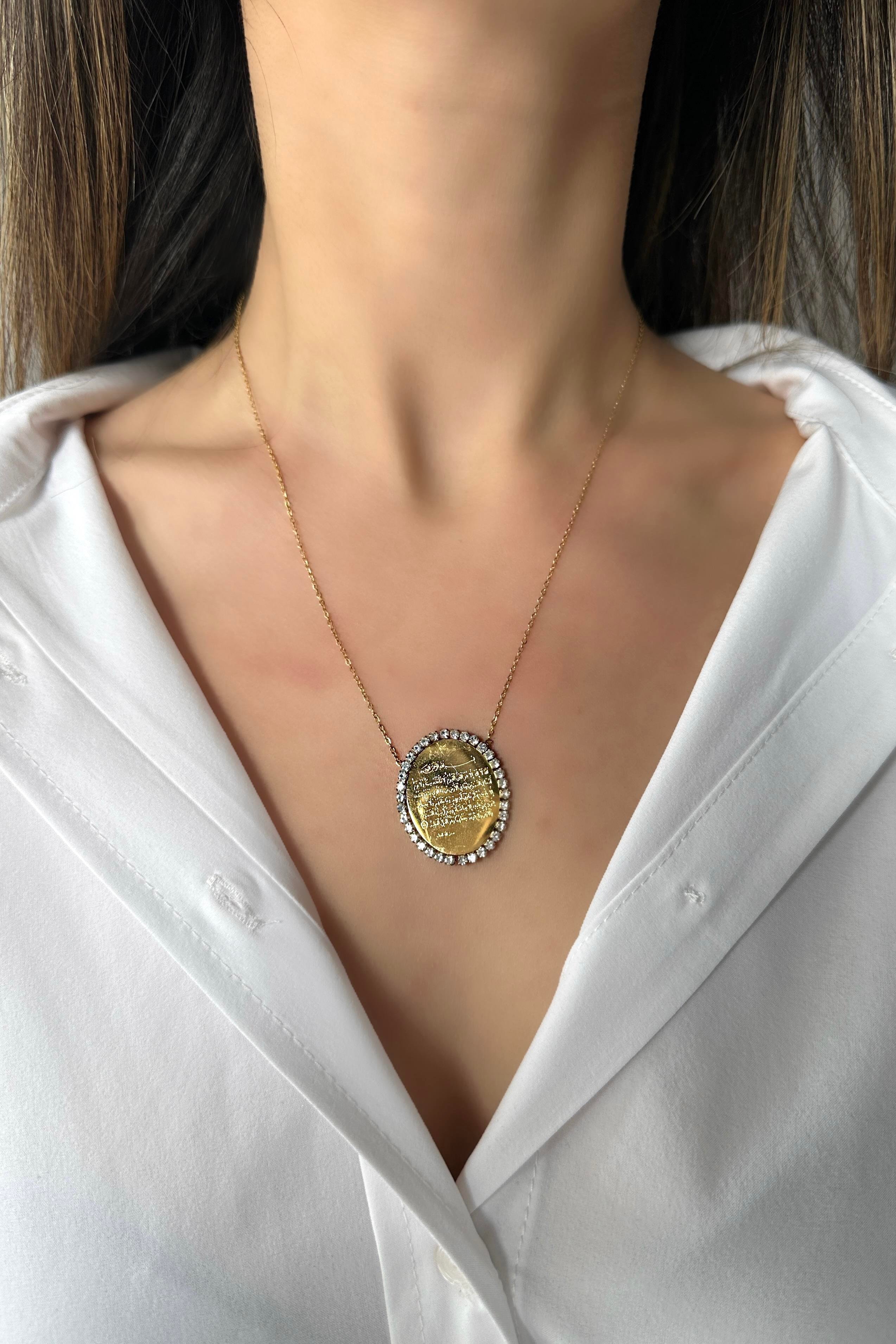 ÇELİK DUALI OVAL KOLYE