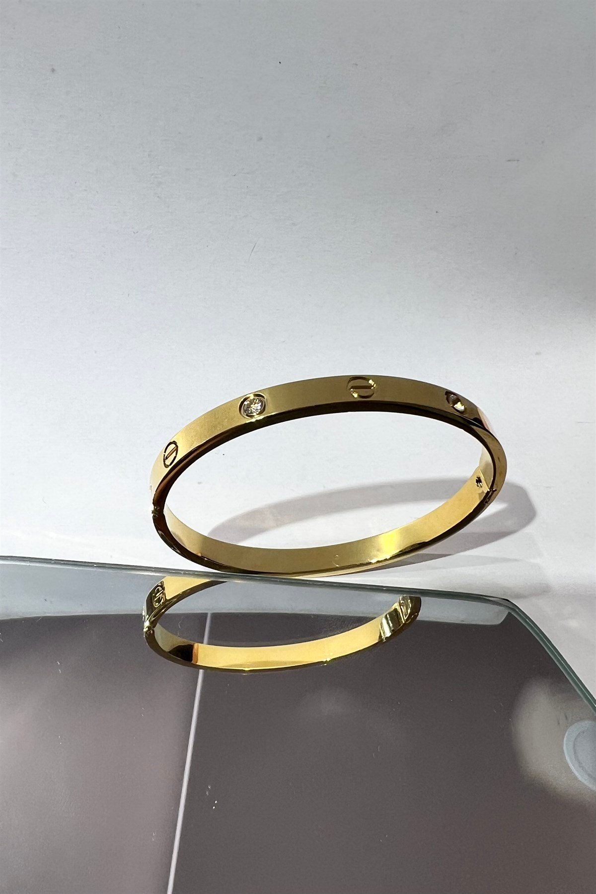 ÇELİK KALIN TAŞLI CARTIER KELEPÇE BİLEZİK