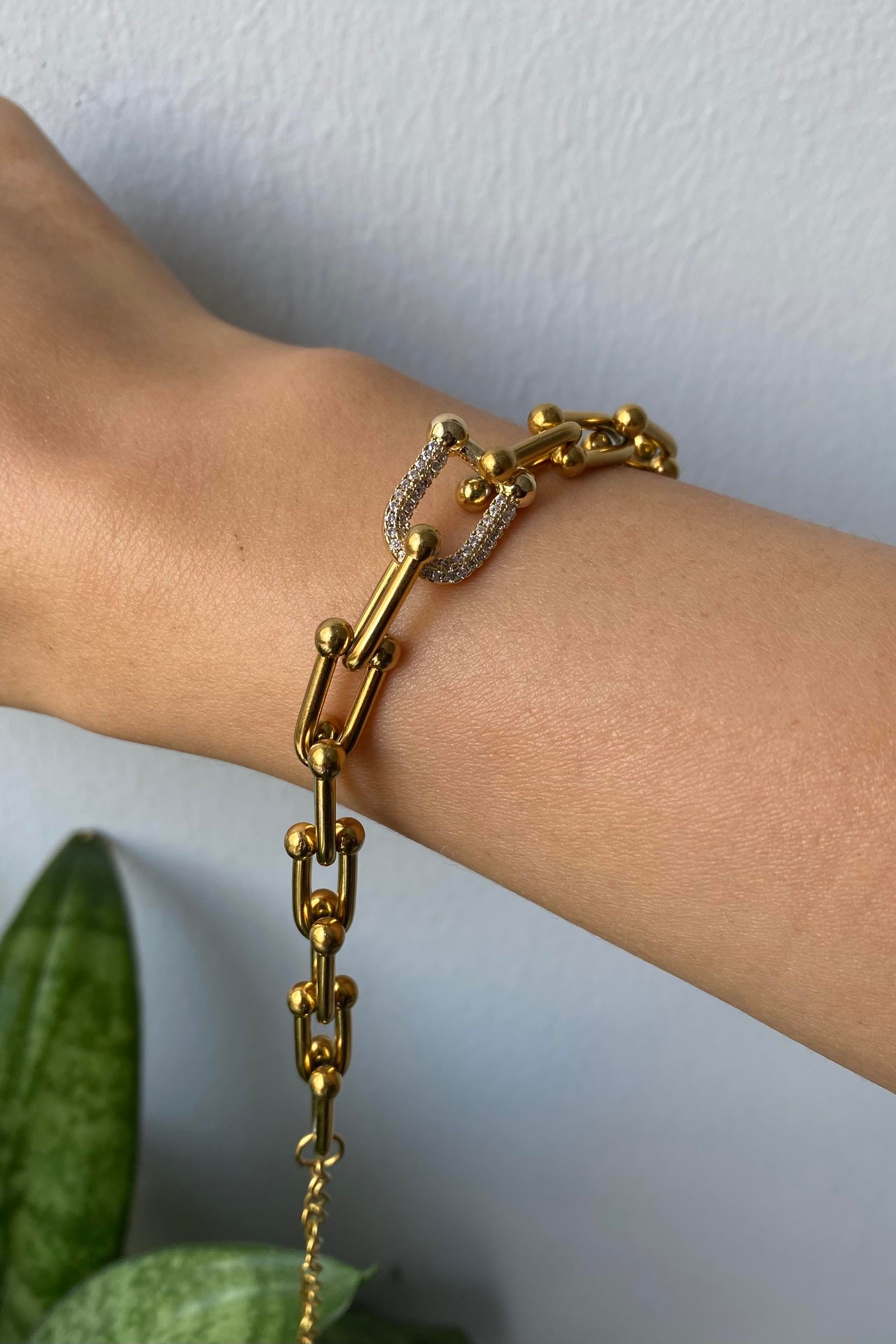 ÇELİK ORTASI TAŞLI TIFFANY BİLEZİK