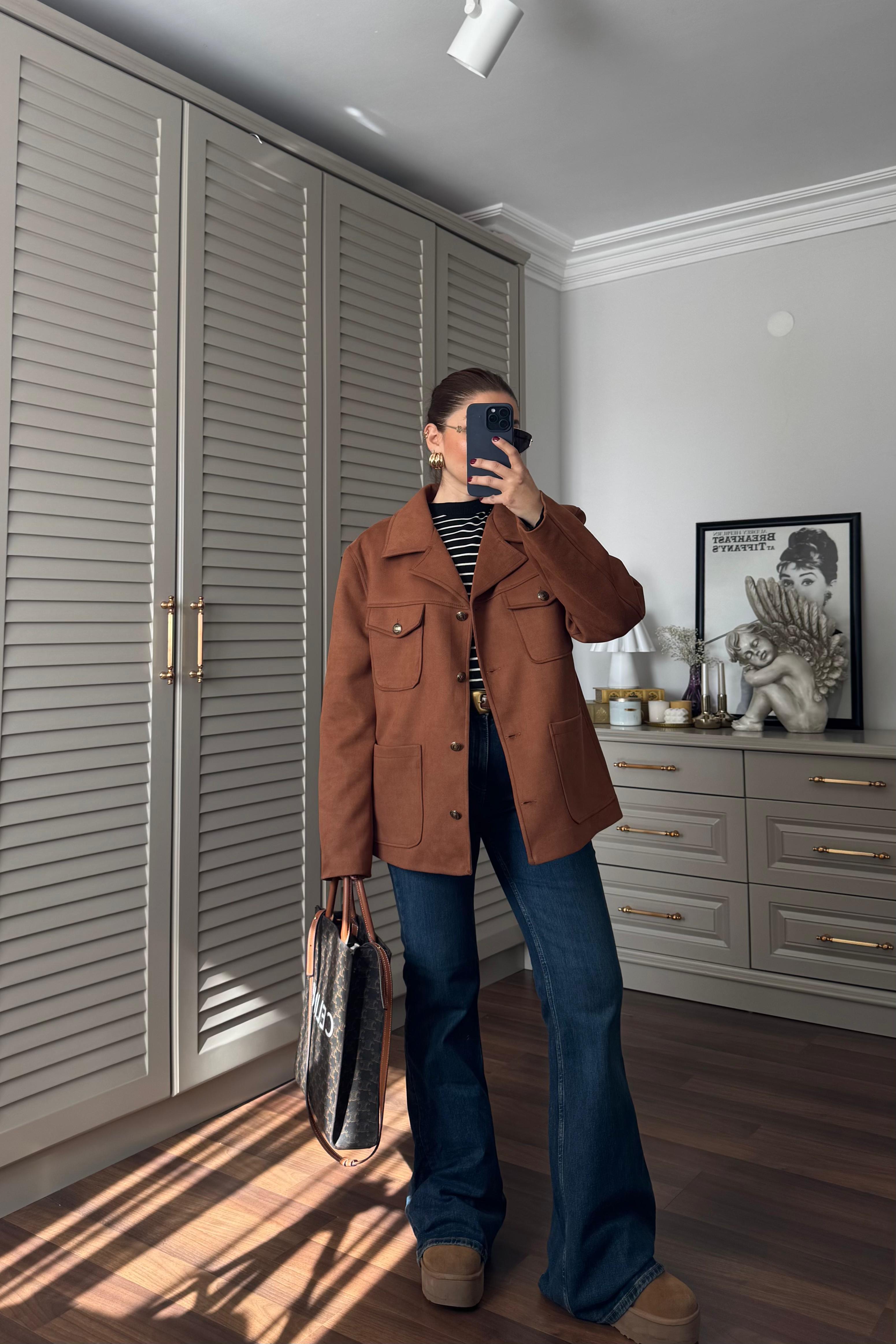 CEP DETAYLI SÜET CEKET