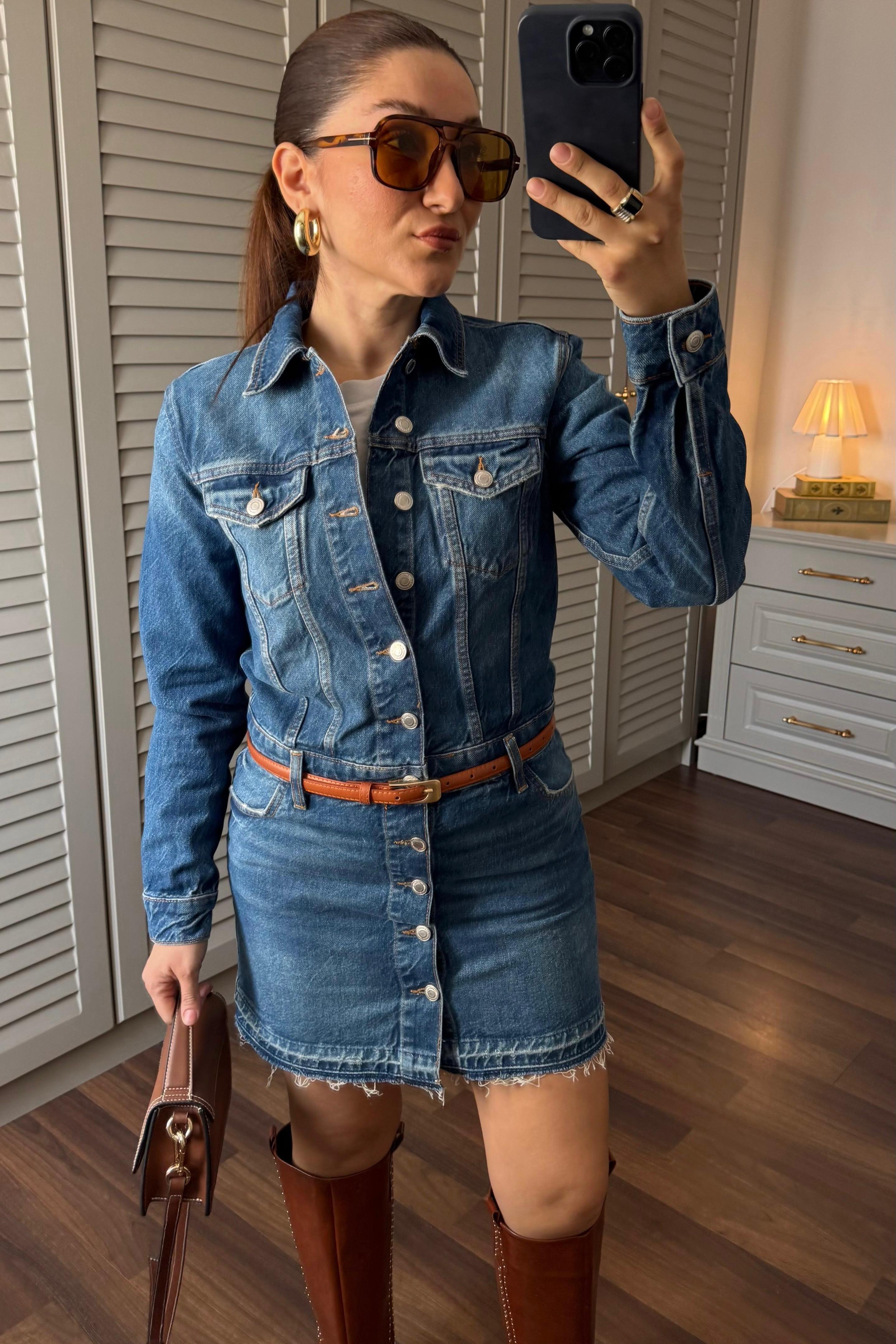 CEPLİ DENİM ELBİSE ZR