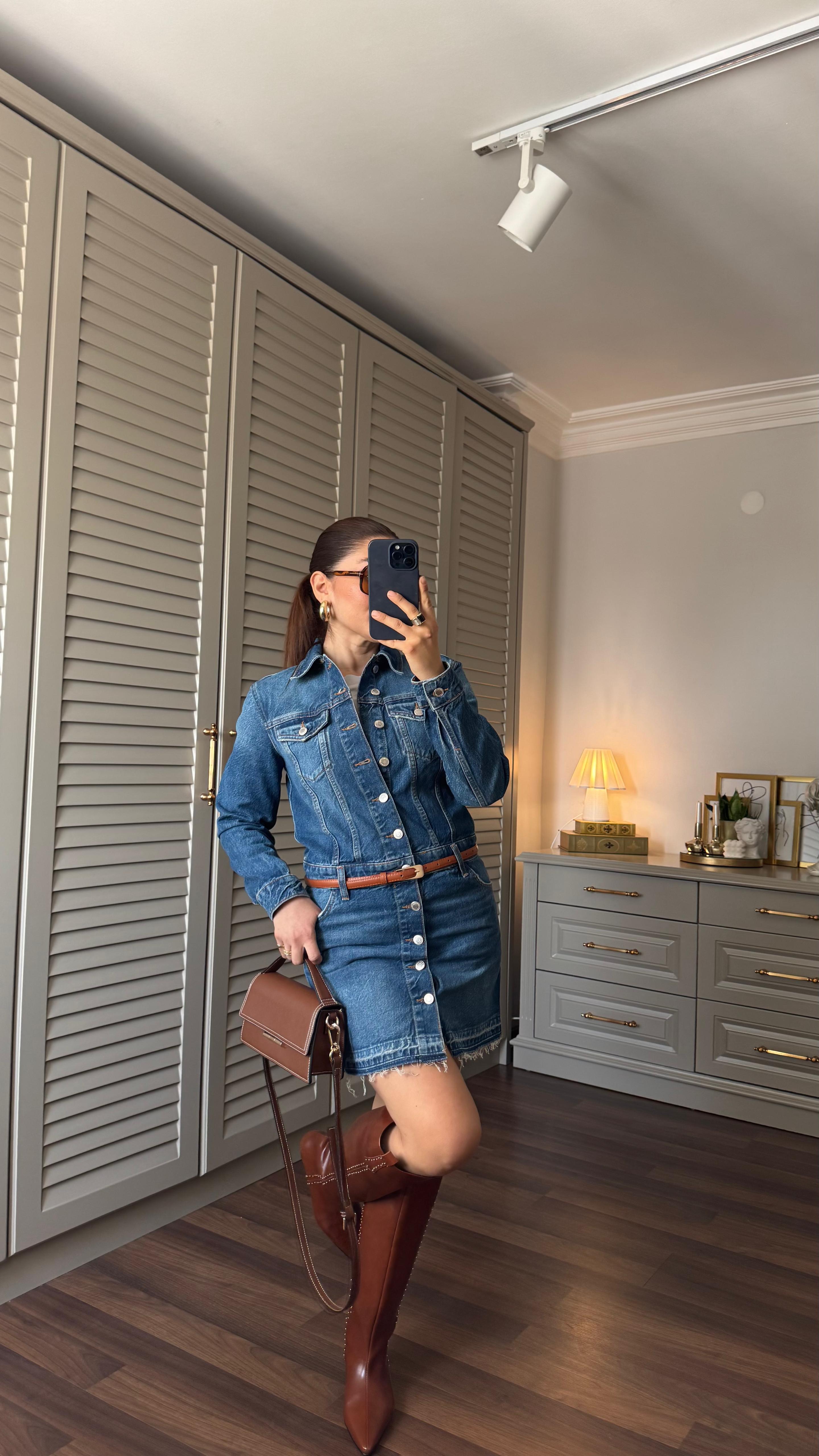 CEPLİ DENİM ELBİSE ZR