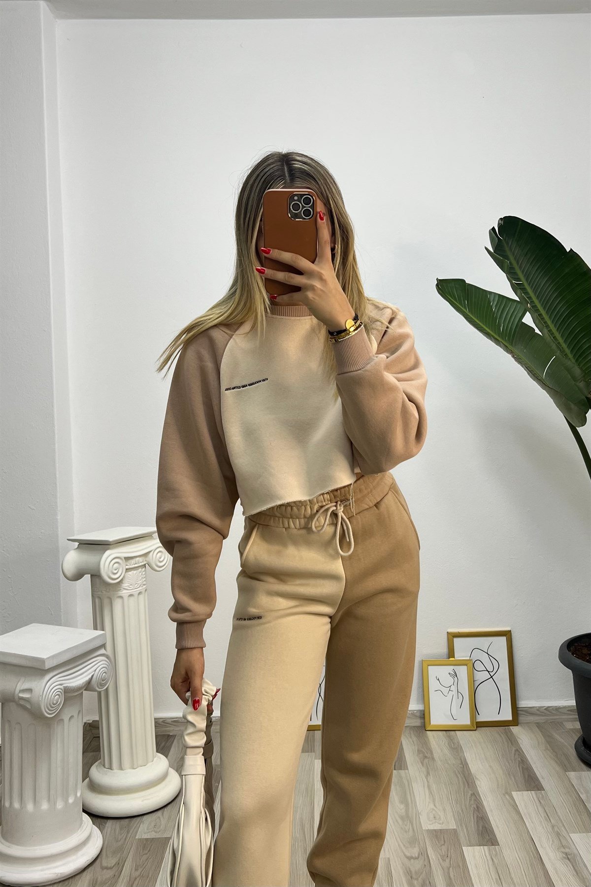 ÇİFT RENKLİ CROP SWEATSHIRT