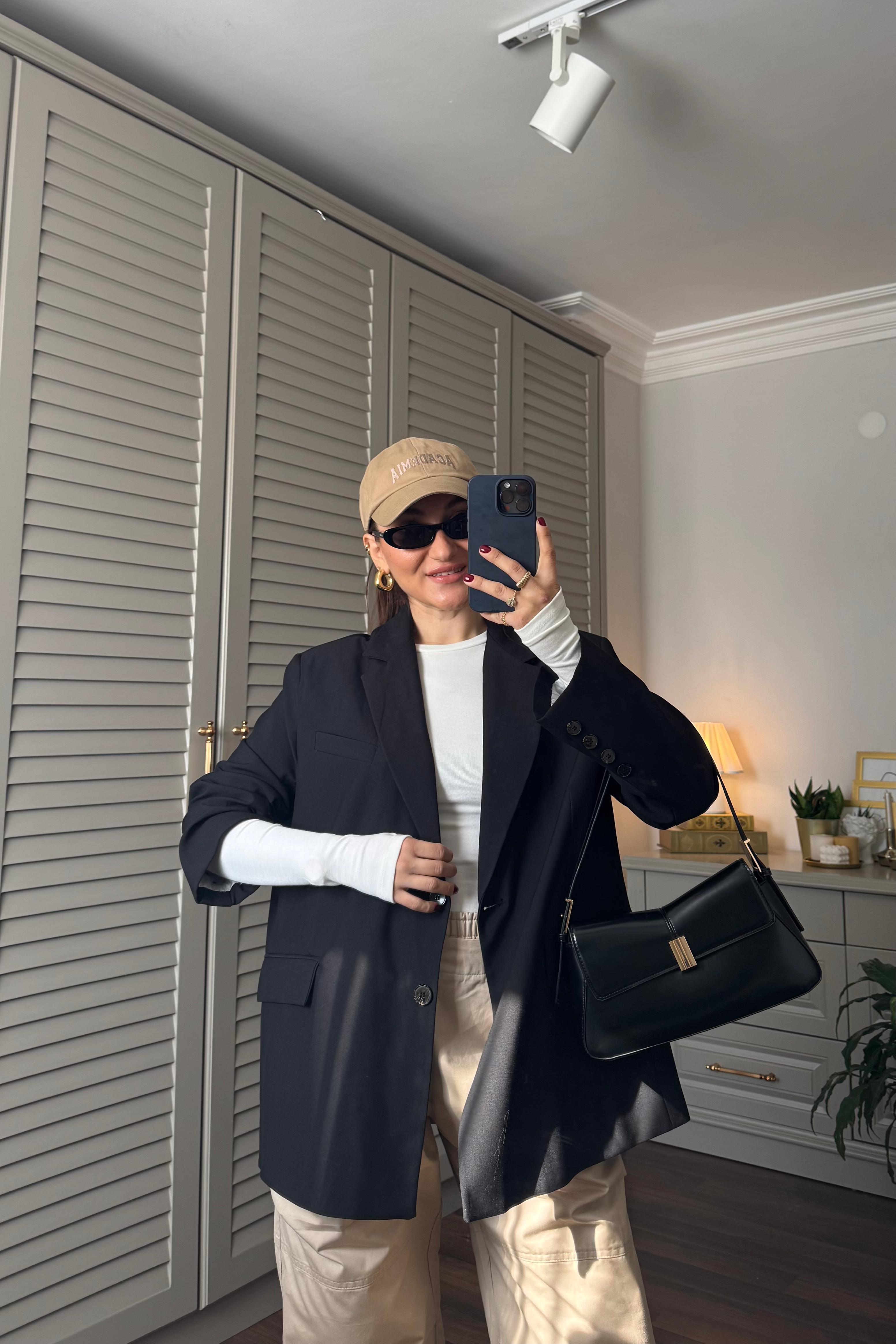 ÇİFT YIRTMAÇLI POLİVİSKON BLAZER CEKET/9484