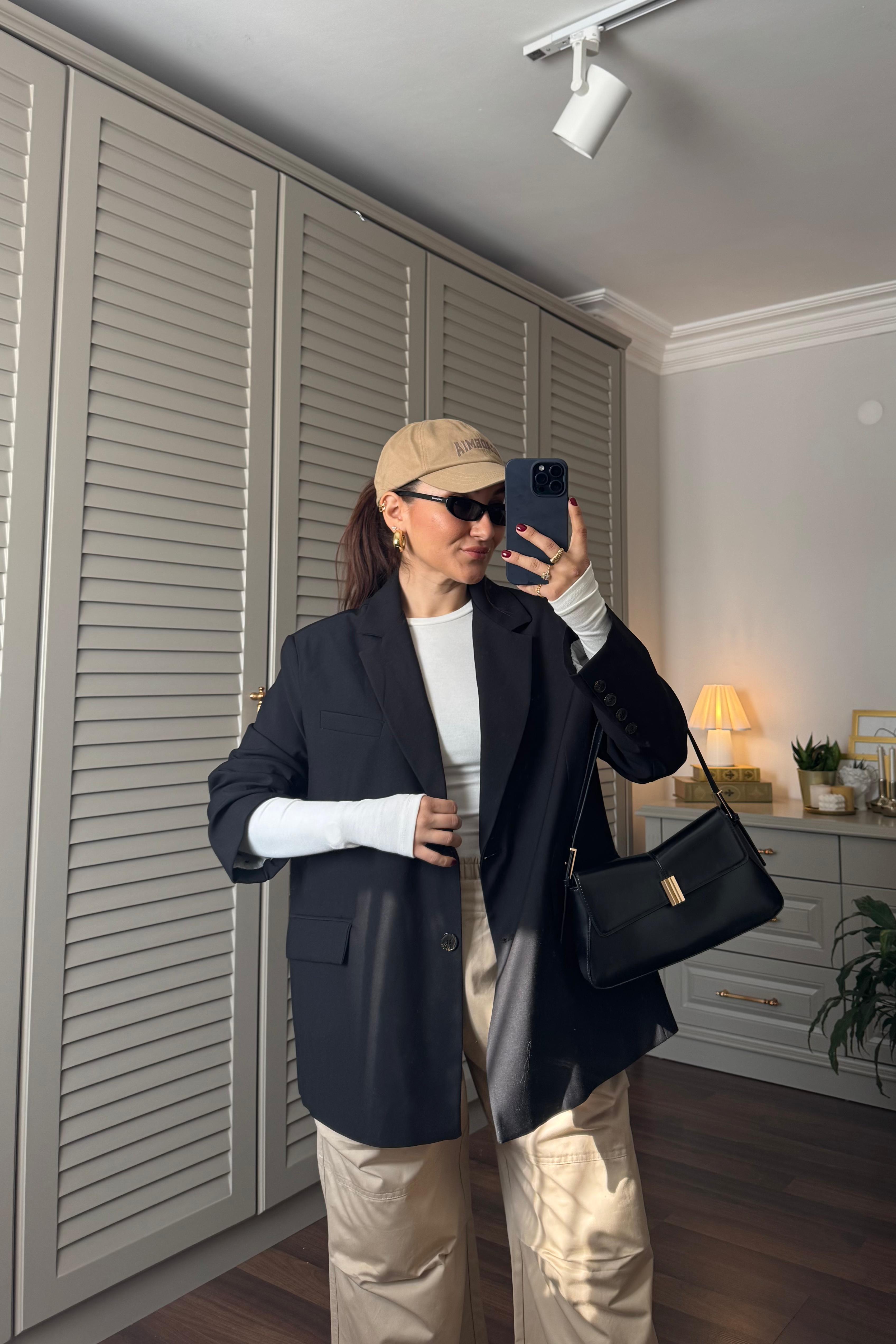 ÇİFT YIRTMAÇLI POLİVİSKON BLAZER CEKET/9484
