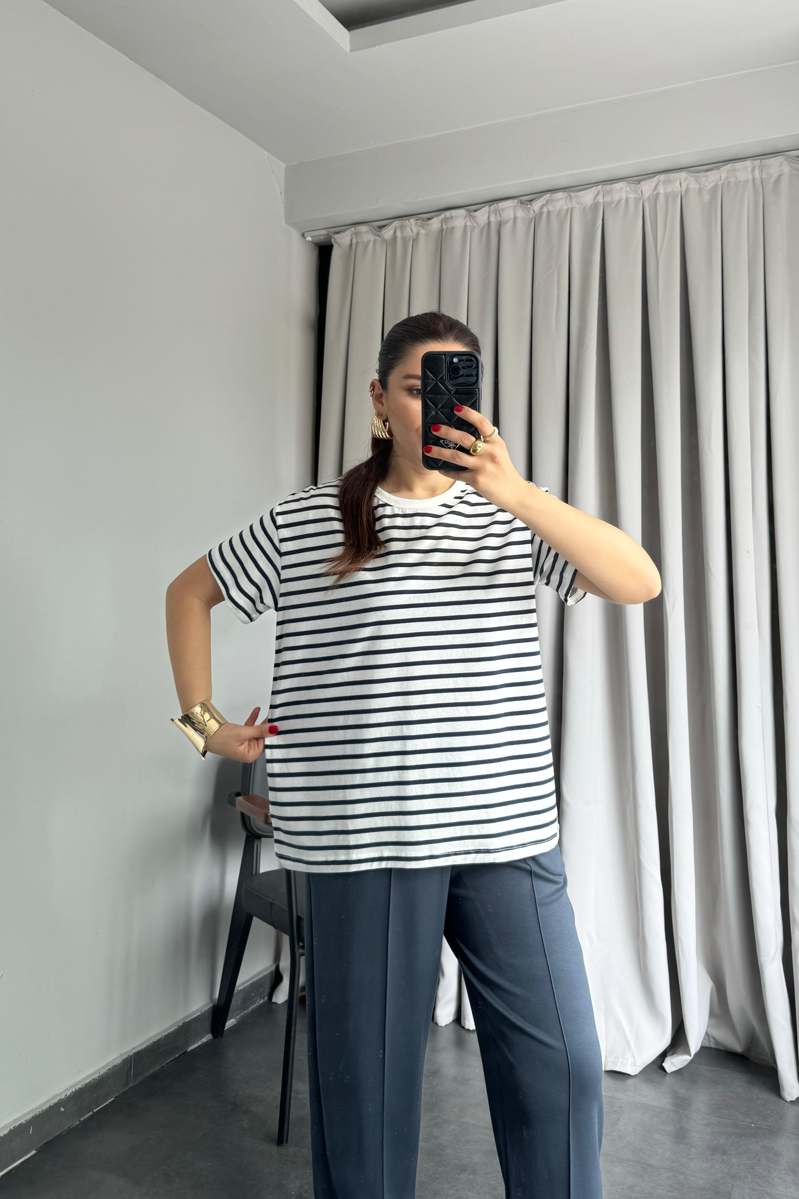 ÇİZGİLİ BASIC T-SHIRT