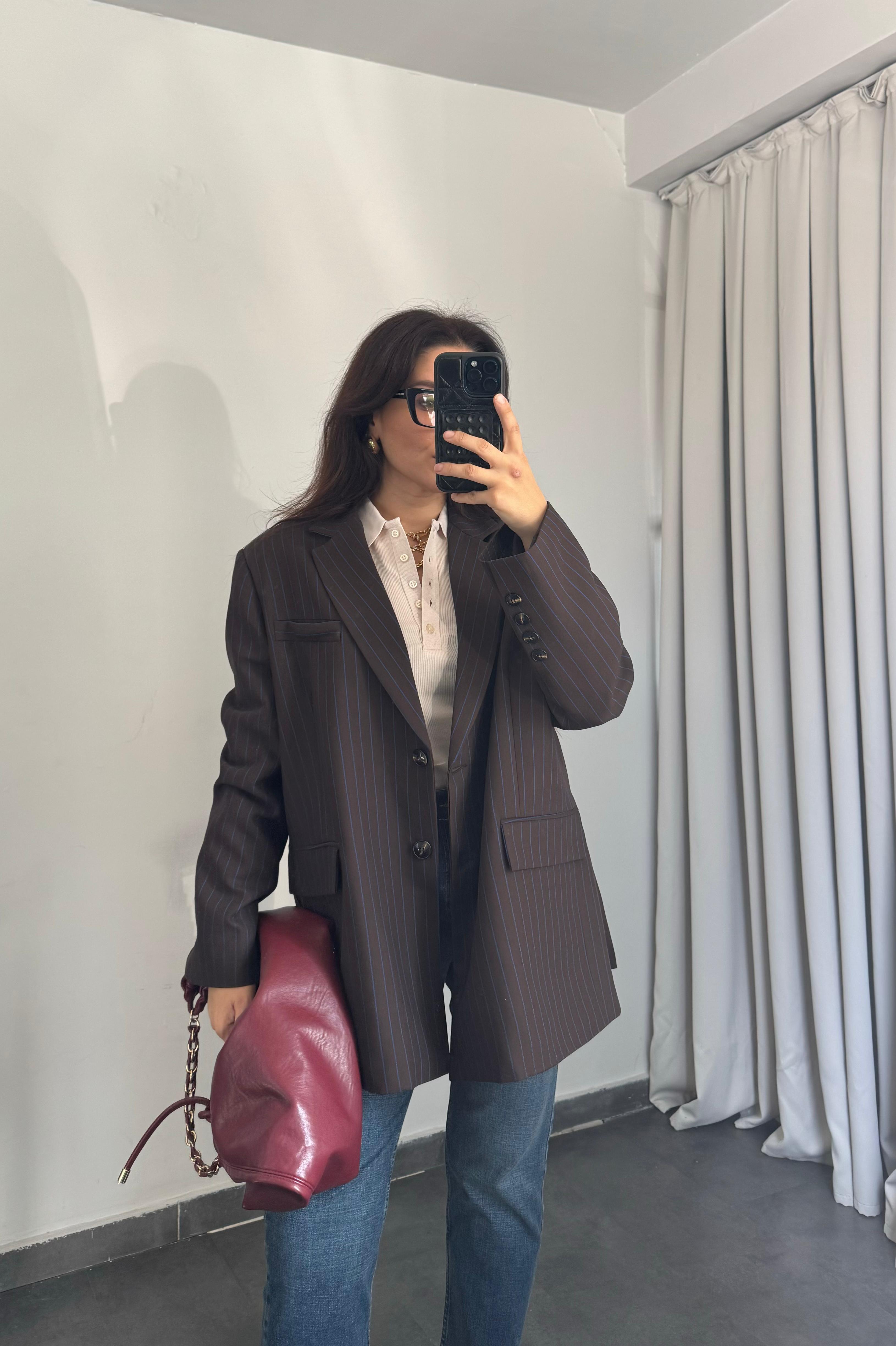 ÇİZGİLİ BLAZER CEKET/9459