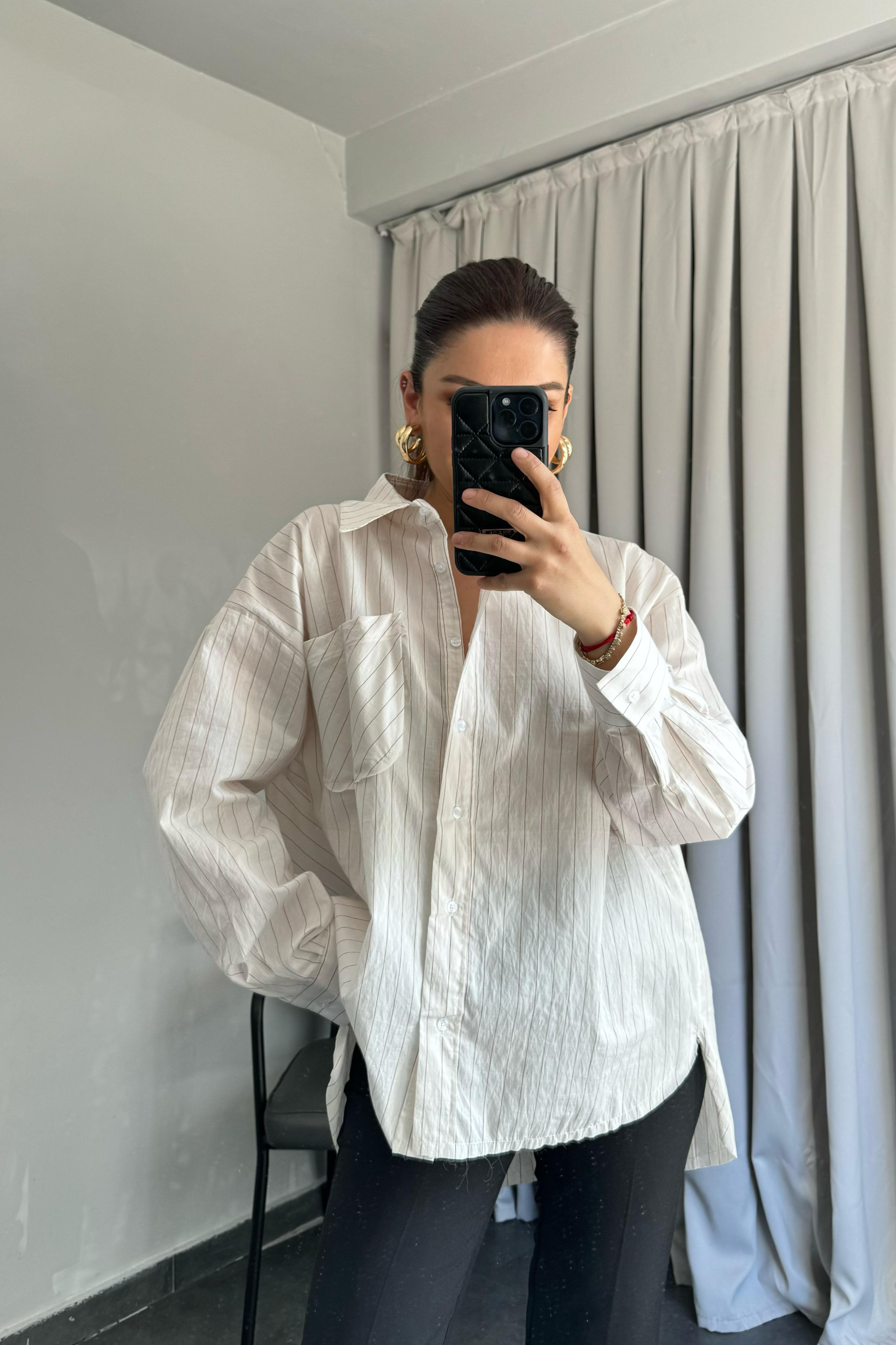 ÇİZGİLİ OVERSIZE PREMIUM GÖMLEK/4903