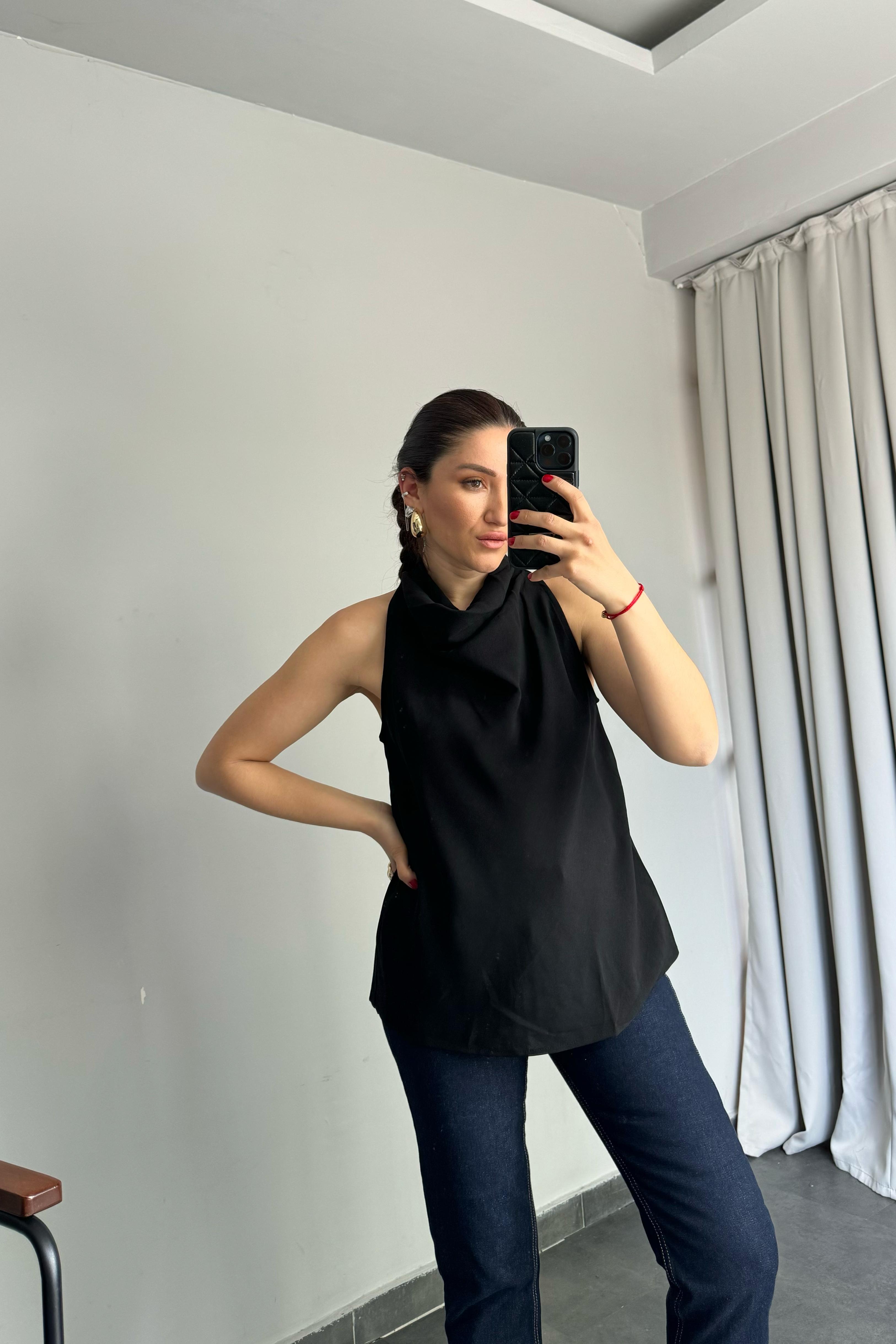 DEGAJE YAKA ŞİFON BLUZ