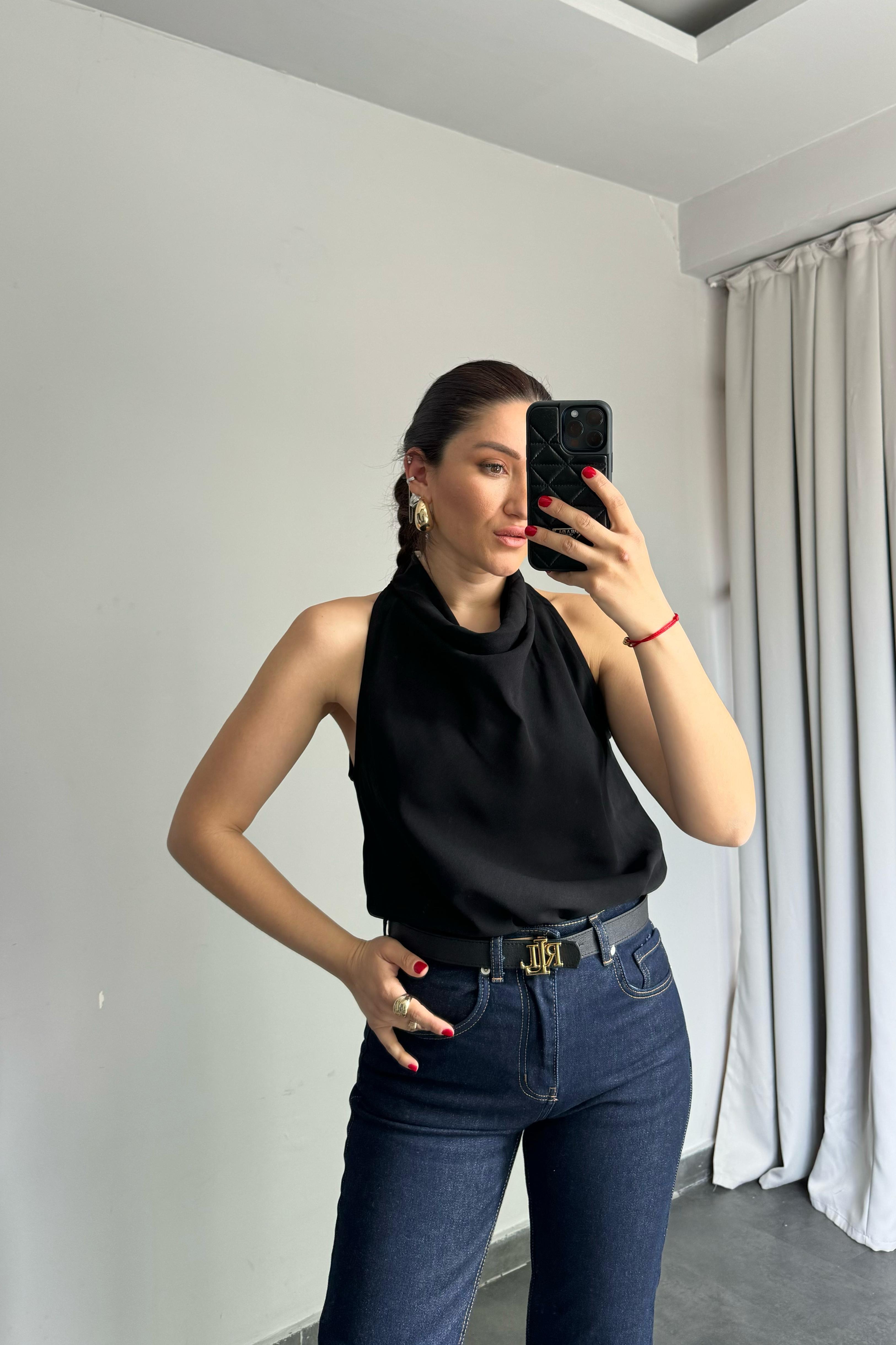 DEGAJE YAKA ŞİFON BLUZ