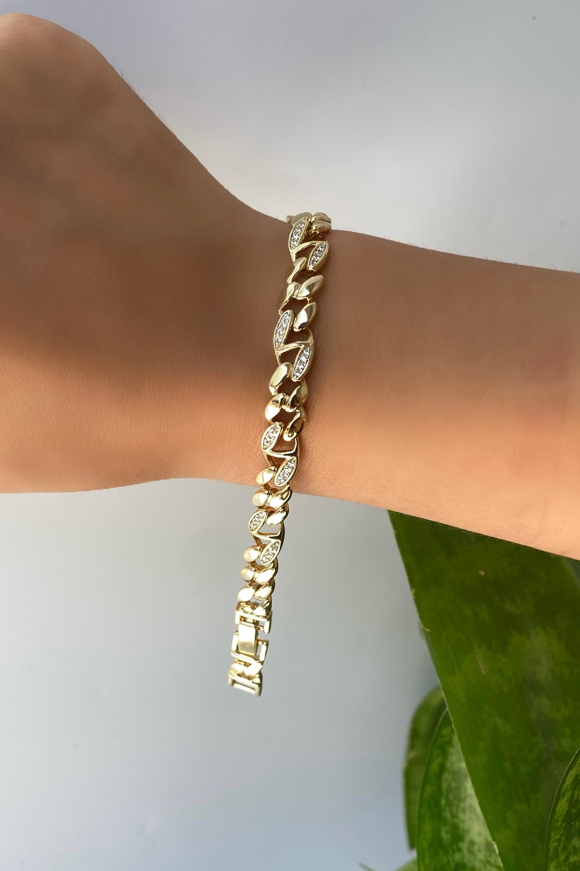 DİŞ TAŞLI GURMET BİLEZİK