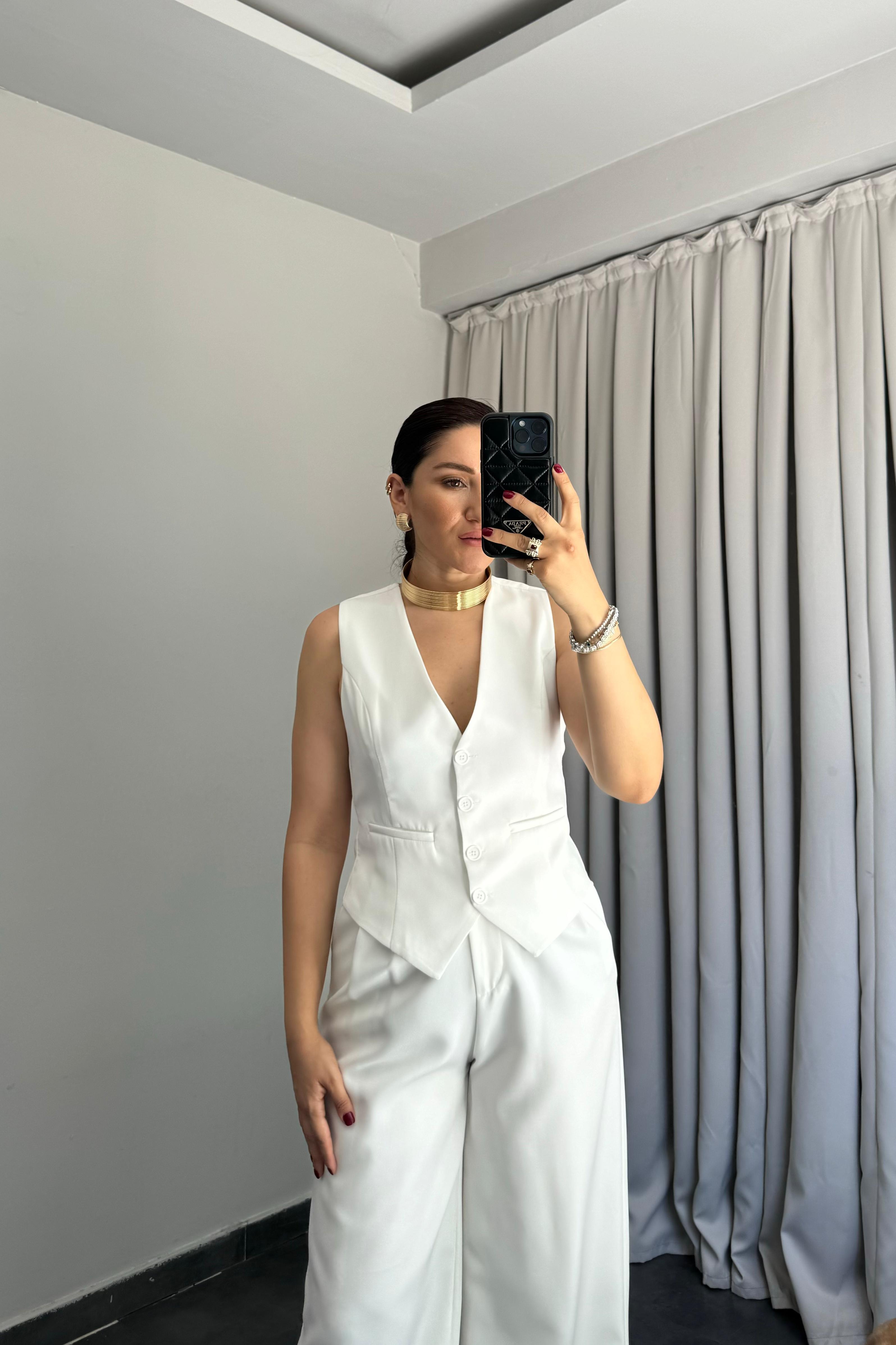 DÜĞMELİ KUMAŞ YELEK /60064