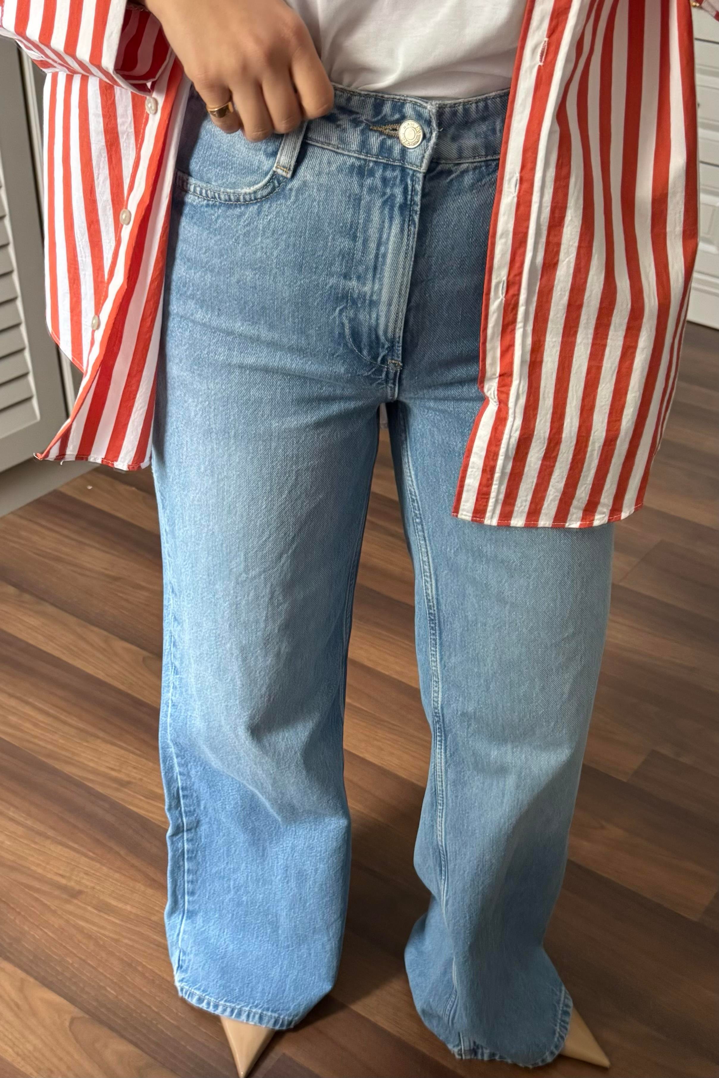 ERİK YÜKSEK BEL GENİŞ PAÇA JEAN