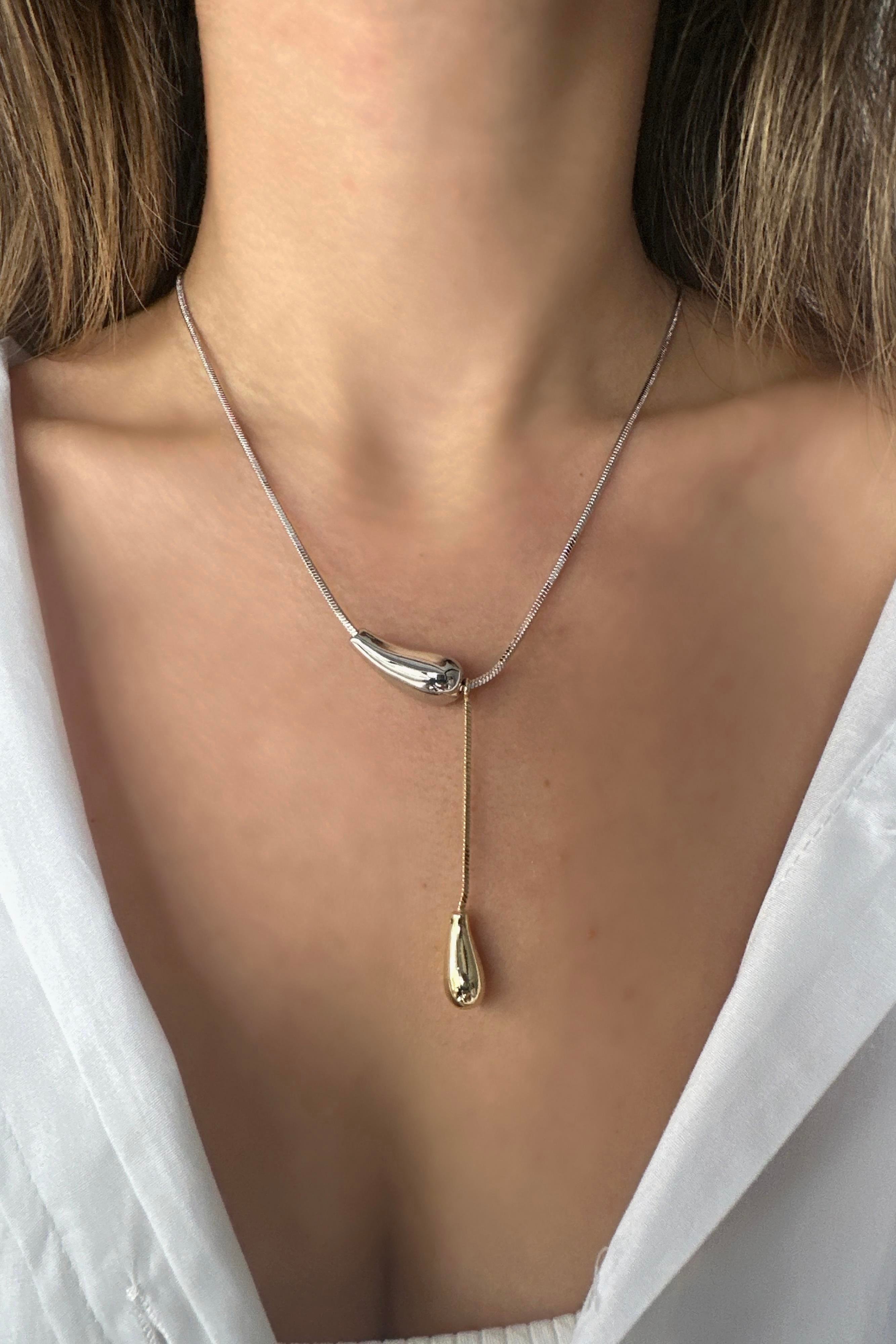 GOLD UÇLU MARKA DALA KOLYE